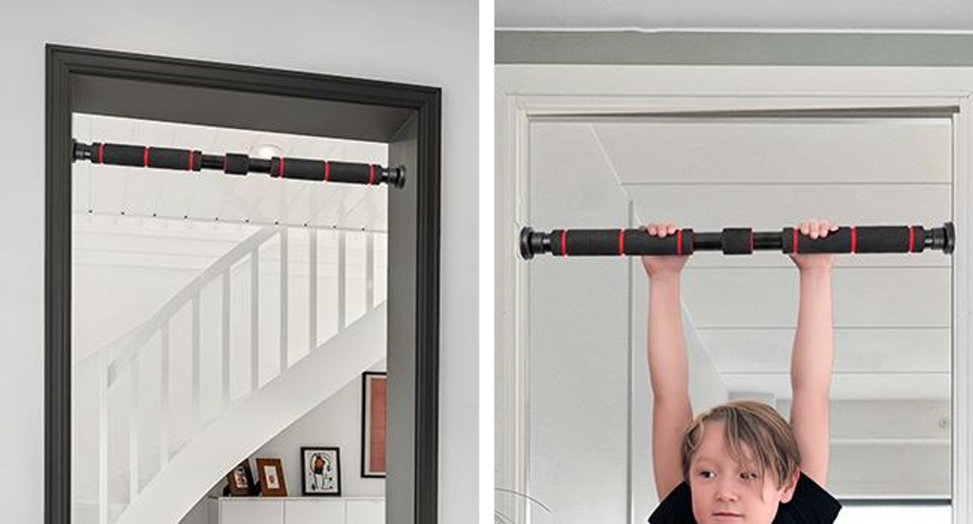 KRUMAD Klimmzugstange für Türrahmen, Pull Up Bar, Türreck ohne Bohren, verstellbar 63–99 cm, Trainingsstange für Home Gym & Fitness