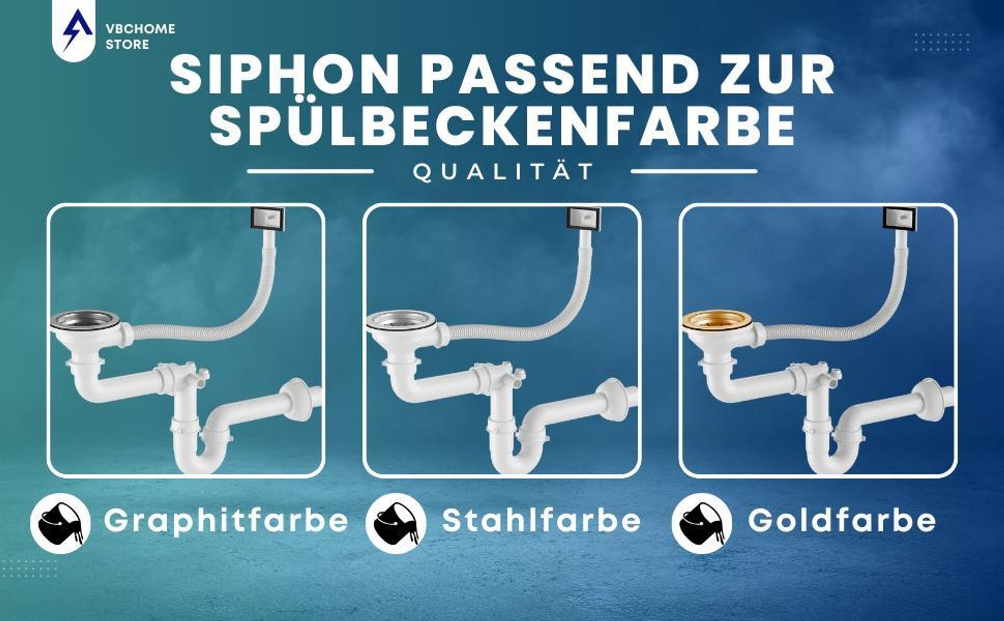 VBChome Küchenspüle 78×49 cm Edelstahl Stahlfarben mit Abtropffläche rechts – 1 Becken Spülbecken Einbauspüle Tiefe 21 cm Mindestunterschrank 50 cm
