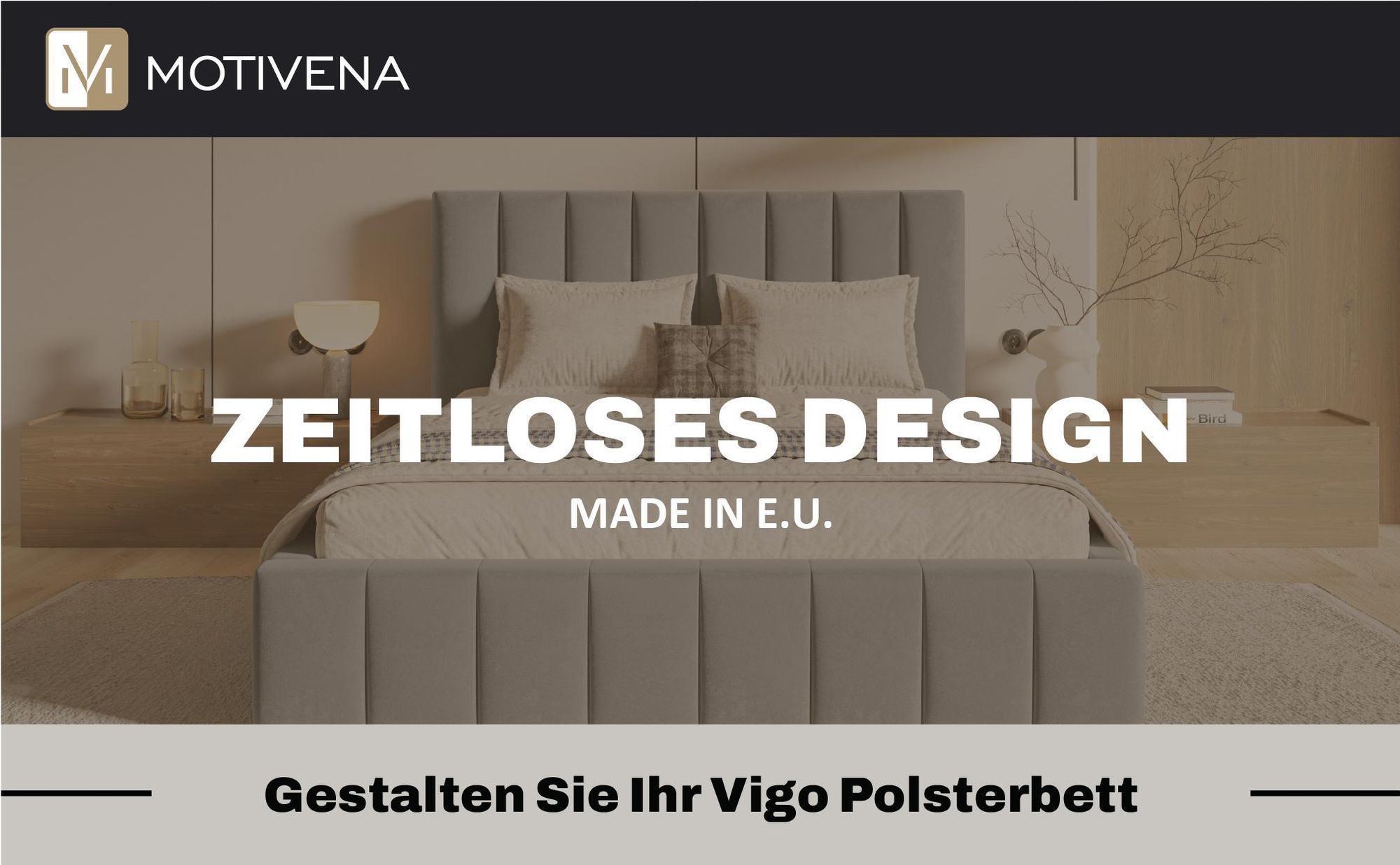MOTIVENA Vigo Polsterbett 200x200 mit Bettkasten, Metall Lattenrost, Bett 200x200 Beige Samt (Jasmine 24)