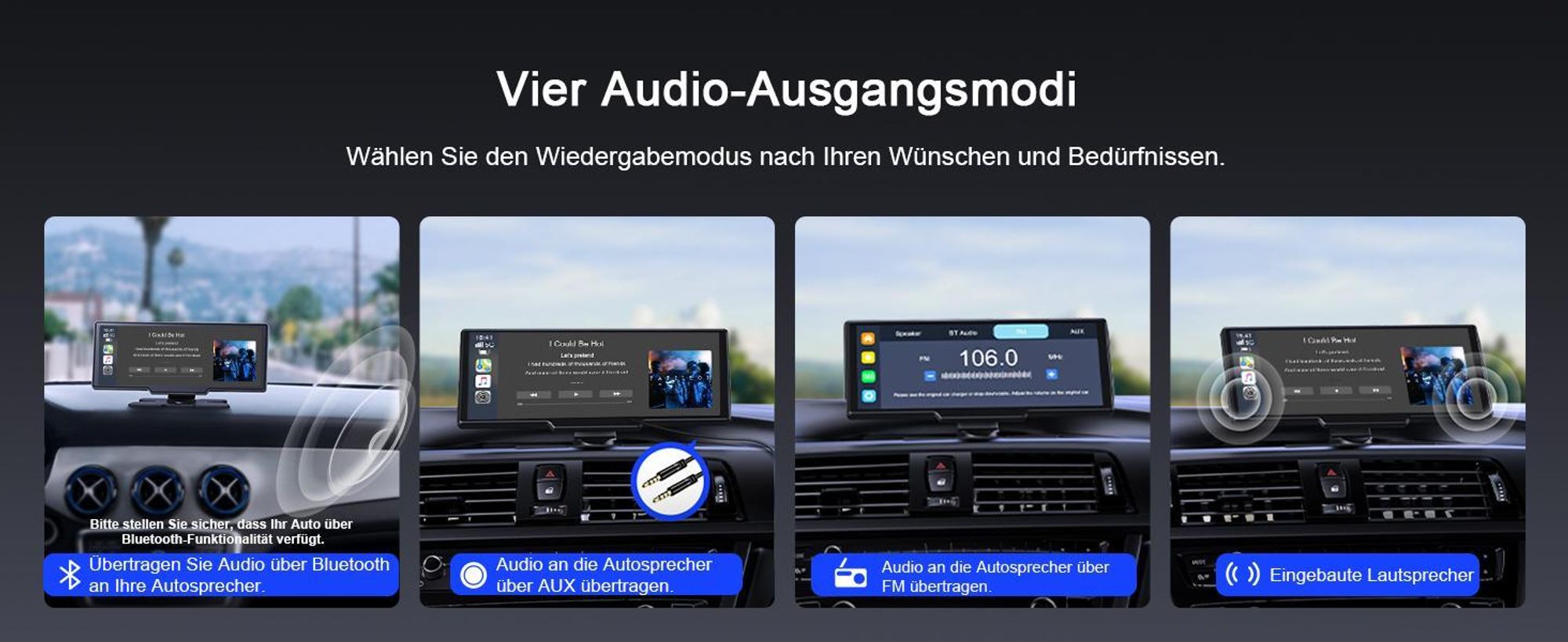 9.26 Zoll Monitor & Dashcam Kamera Carplay für Auto LKW PKW Wohnmobil 64GB Karte mit 1080P