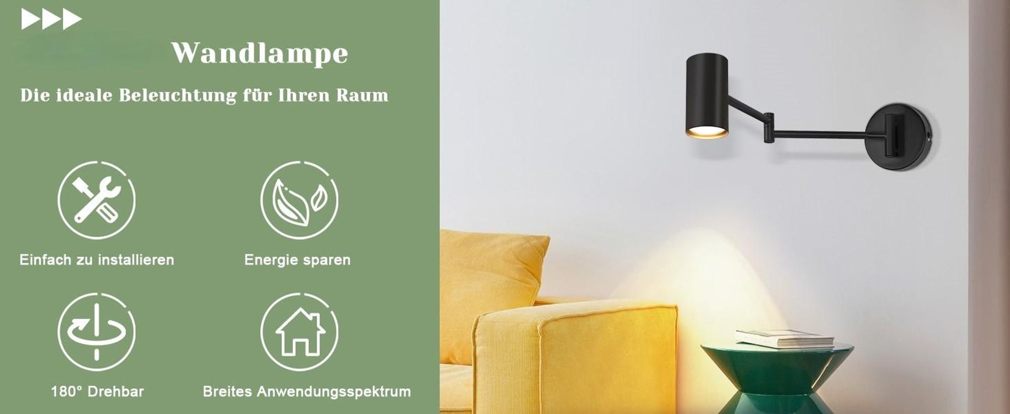 ZMH nástěnné světlo vnitřní černá nástěnná lampa vintage nástěnné reflektory ložnice otočné kovové schodiště retro GU10 pro obývací pokoj chodba