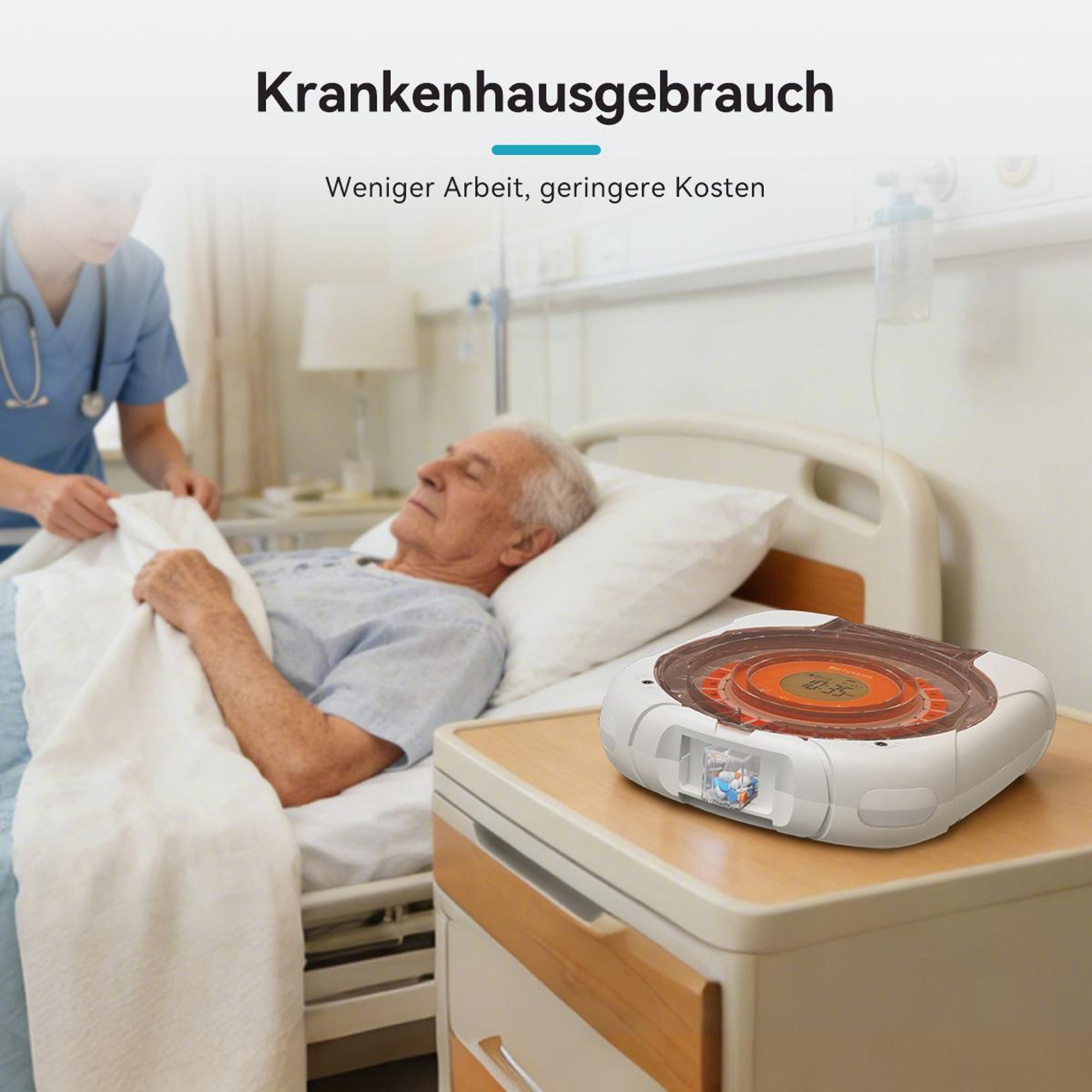 Retekess TH017 Smart Pillenbox, automatischer Tablettenausgabe, LCD-Display, Klingeltöne, Power-off-Speicherfunktion, für Haushalte, Senioren