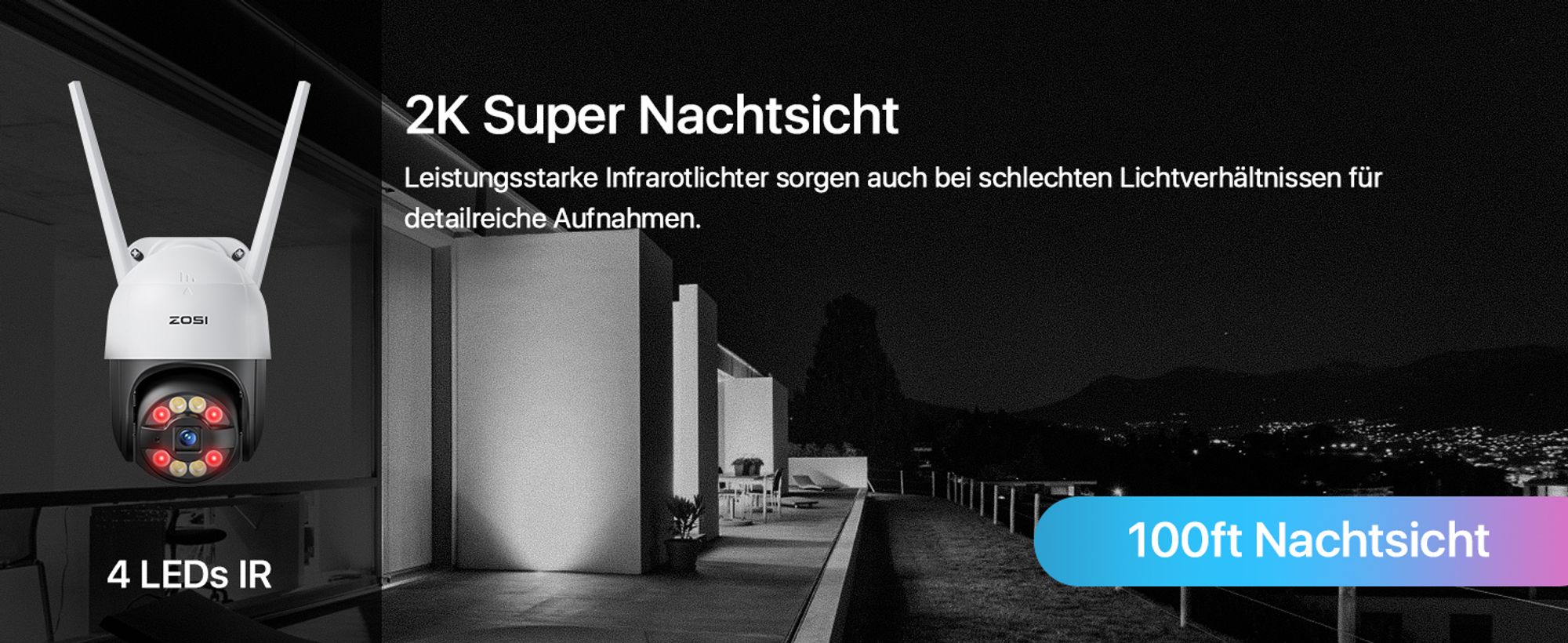 100ft IR Nachtsicht