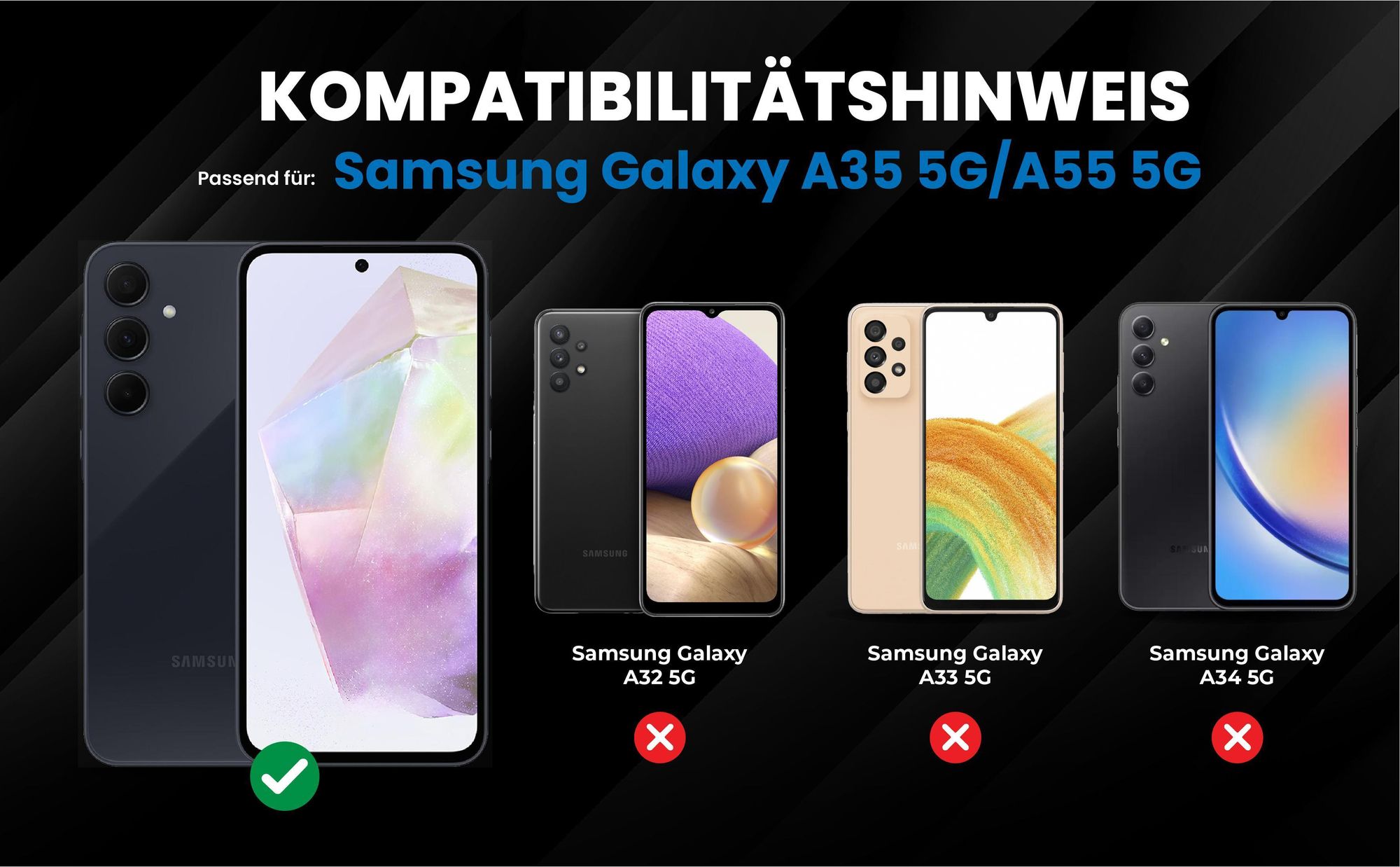 Kompatibilitätshinweise Hülle für Samsung Galaxy A35 5G