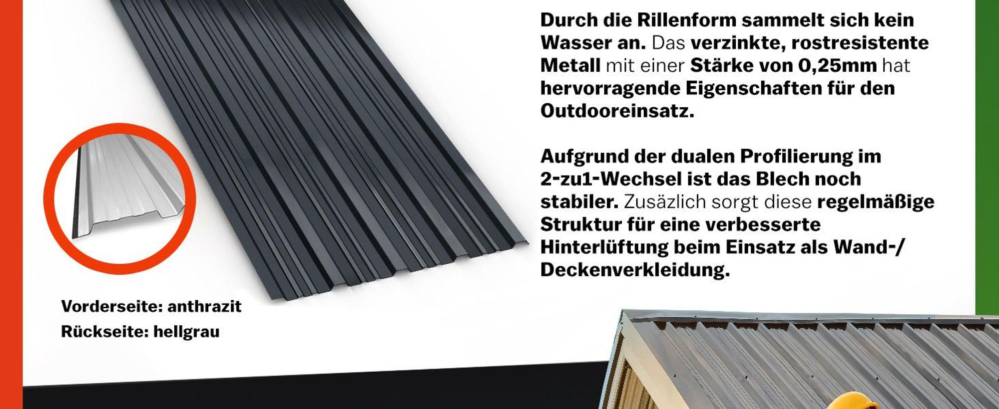 GARDEBRUK® 14x Trapezblech 110 x 46cm