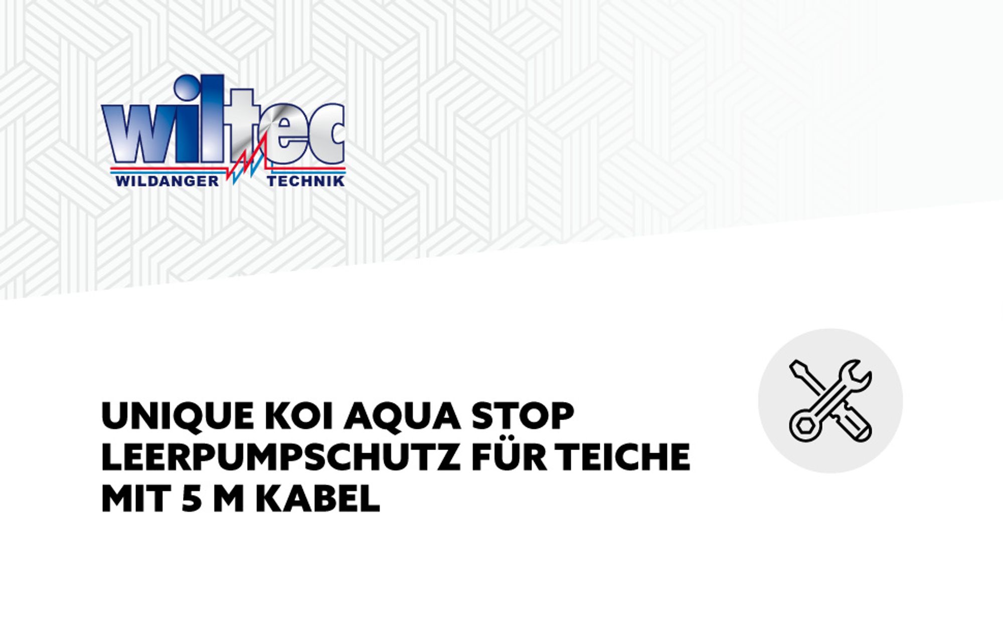 Wiltec Ersatzteil Teichpumpe - Aqua Stop Leerpumpschutz - Ersatz Leerlaufschutz für Gartenteiche, Pegelschalter für Teiche mit 5 m Kabel und Stecker