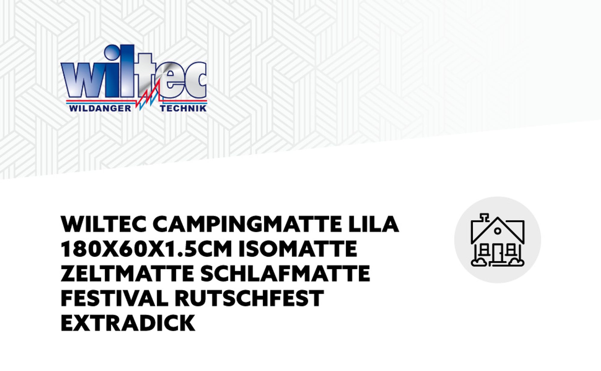 Wiltec Isomatte lila 180x60x1,5cm Schlafmatte für Camping und Festivals, extradicke Isoliermatte Camping rutschfeste Outdoor Isomatte zum Zelten