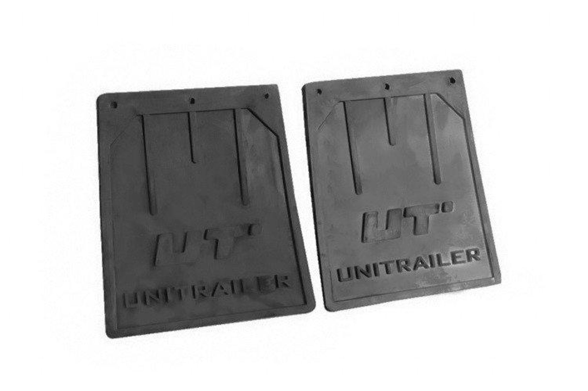 UNITRAILER Spritzlappen-Set 187x205 mm aus Gummi 2 Stück für Kotflügel an Pkw-Anhängern als robuster Schmutzfänger