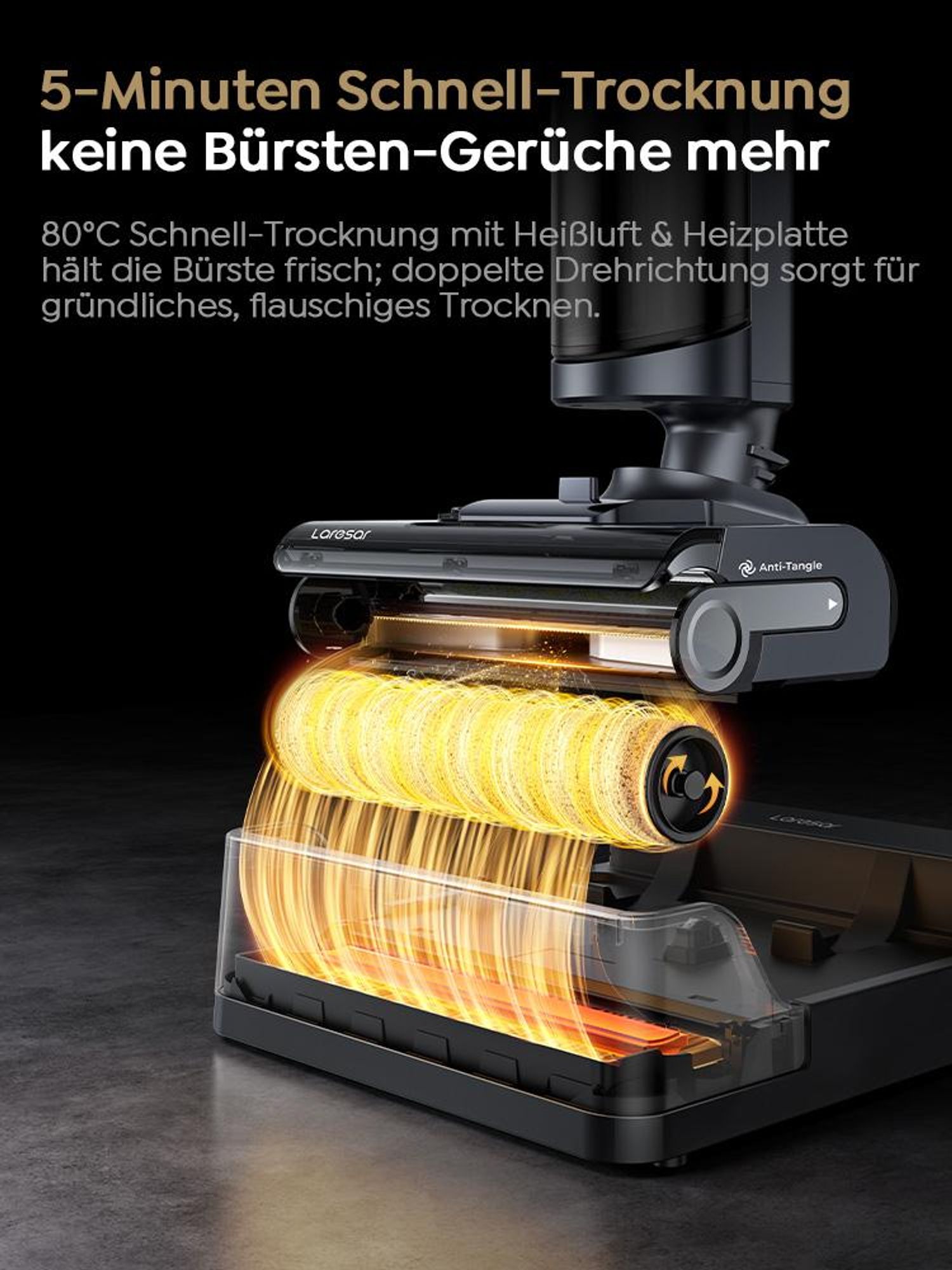 Laresar S7Pro Nass Trockensauger Kabelloser Staubsauger mit Wischfunktion,Zusätzlicher Trennbehälter,5-Minuten Selbsttrocknung mit Heißwäsche,19KPA