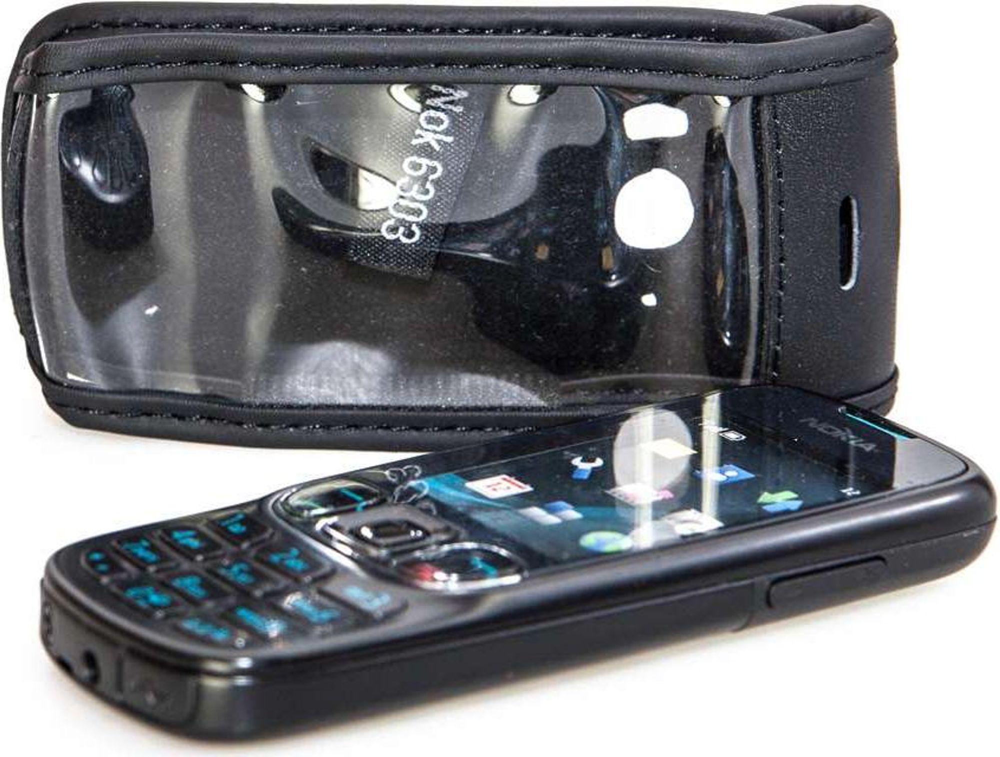 caseroxx Ledertasche mit Gürtelclip kompatibel mit Nokia 6303 und 6303i aus Echtleder, Tasche mit Gürtelclip und Sichtfenster Bild 2