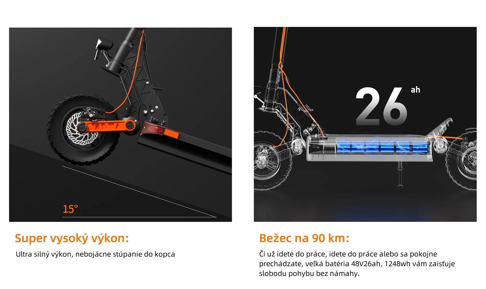 Elektrická Kolobežka JOYOR S8 - 600W Motor 48V26AH Batéria 10-palcové Pneumatiky Kotúčová Brzda - Čierna