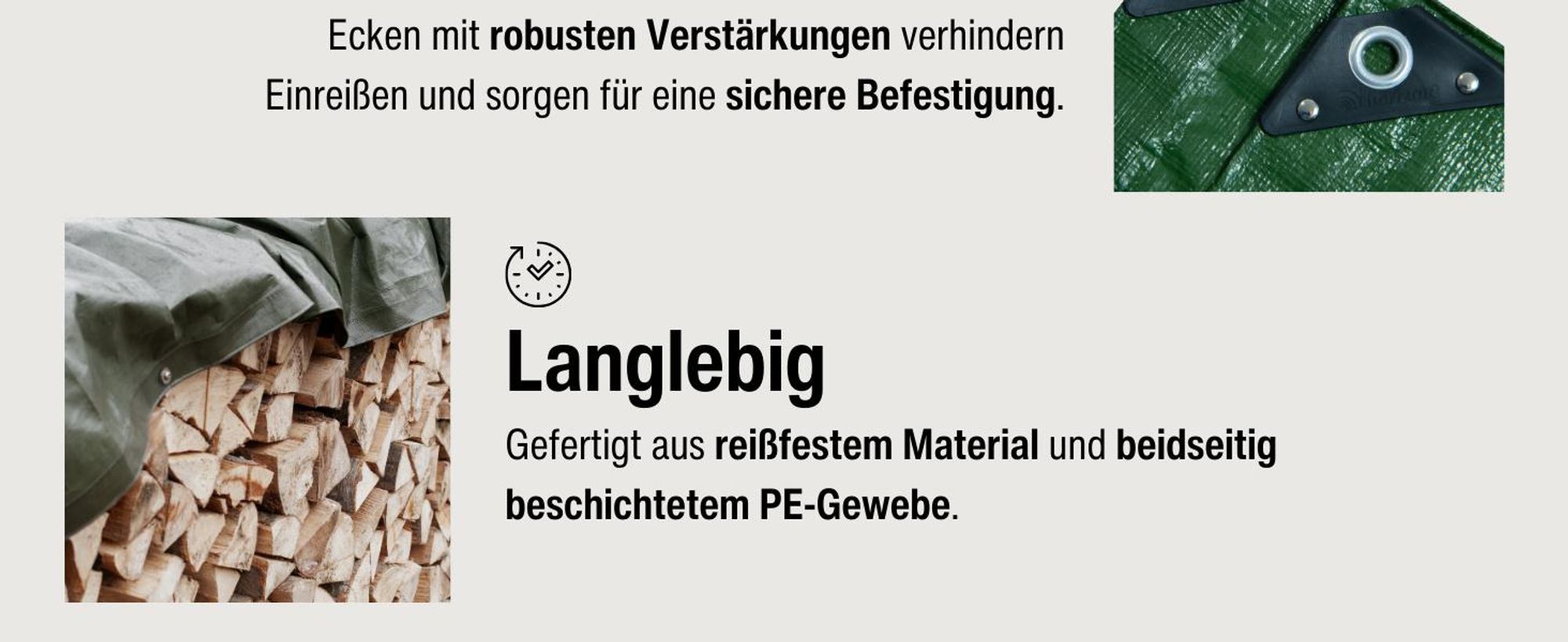 horizont Universal Abdeckplane | 2x10 m | 180 g/m² – wasserdicht, UV-stabilisiert, mit Ösen, für Außenbereich