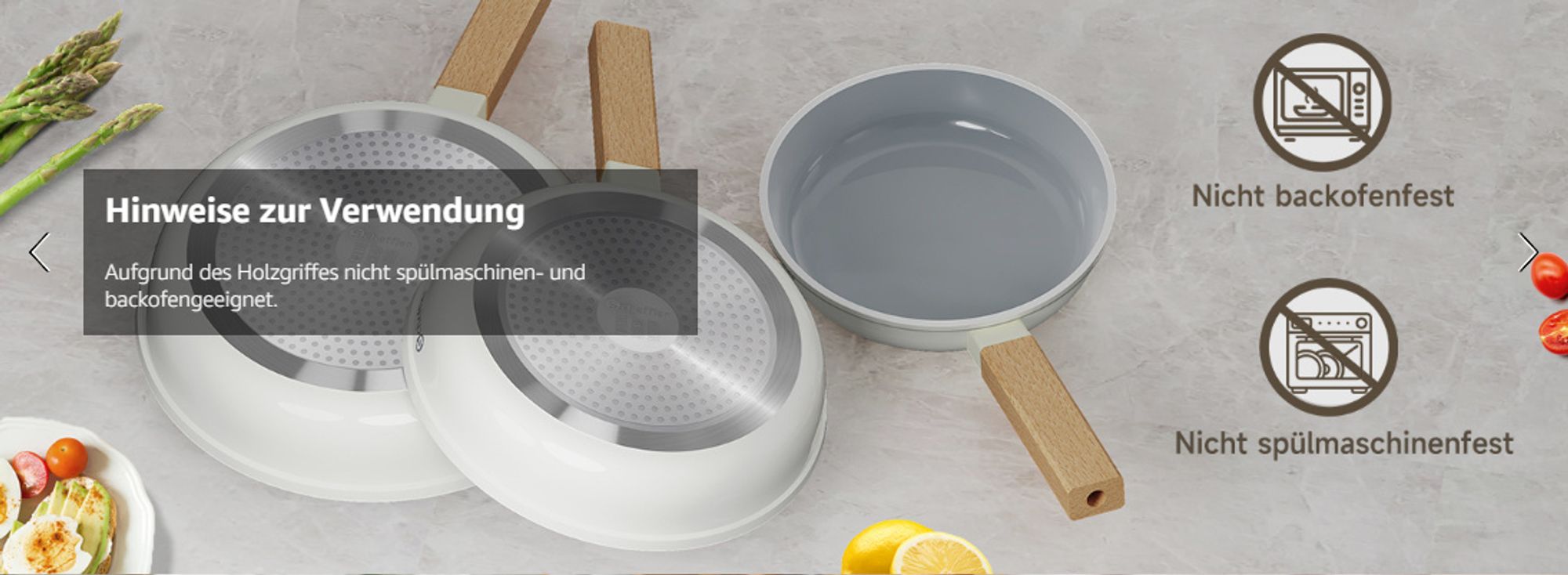 Pfannenset 3tlg Bratpfanne 20/24/28cm Pfanne Induktion mit Antihaft-Beschichtung