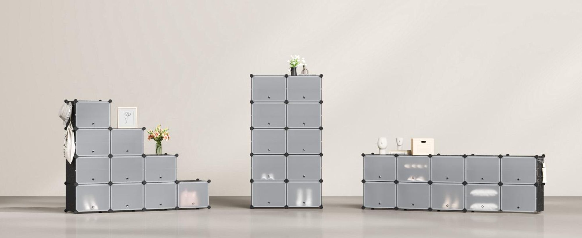 Schuhregal Schuhschrank mit Tür, Staub- und Wasserabweisend, für 20-40 Paar Schuhe Schwarz
