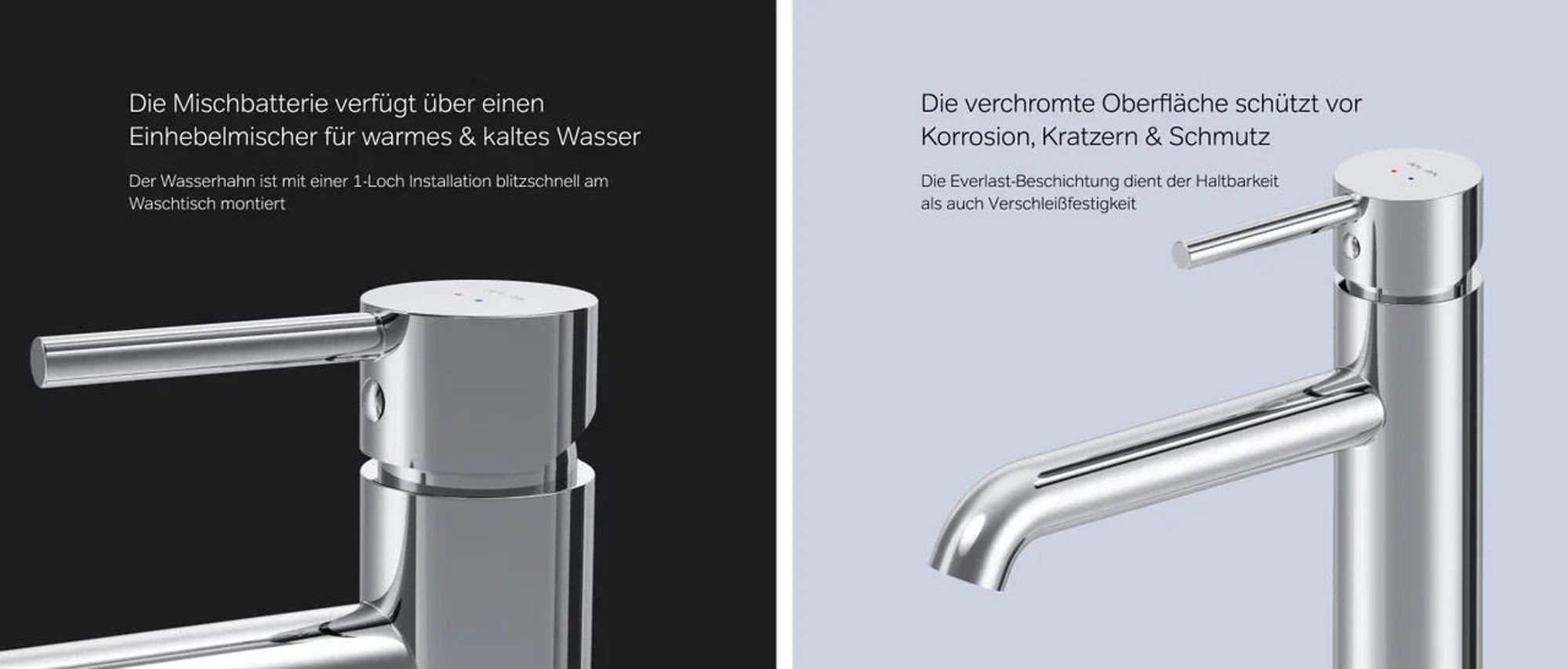 AM.PM Wasserhahn Bad Chrom Waschtischarmatur Bad Armatur Mischbatterie Waschbeckenarmatur Einhebelmischer Badezimmer