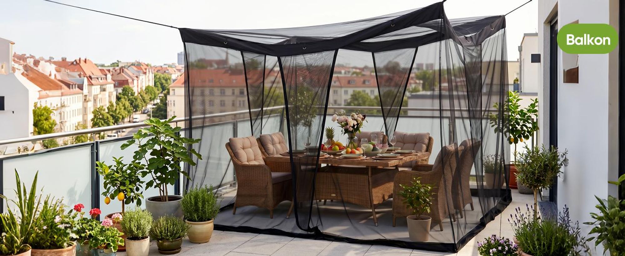 Sekey Moskitonetz Pavillon 3,5x2,5x2,5m Insektenschutz Garten Outdoor Balkon Fliegennetz für Pergola Garten groß Mückenschutz stabil