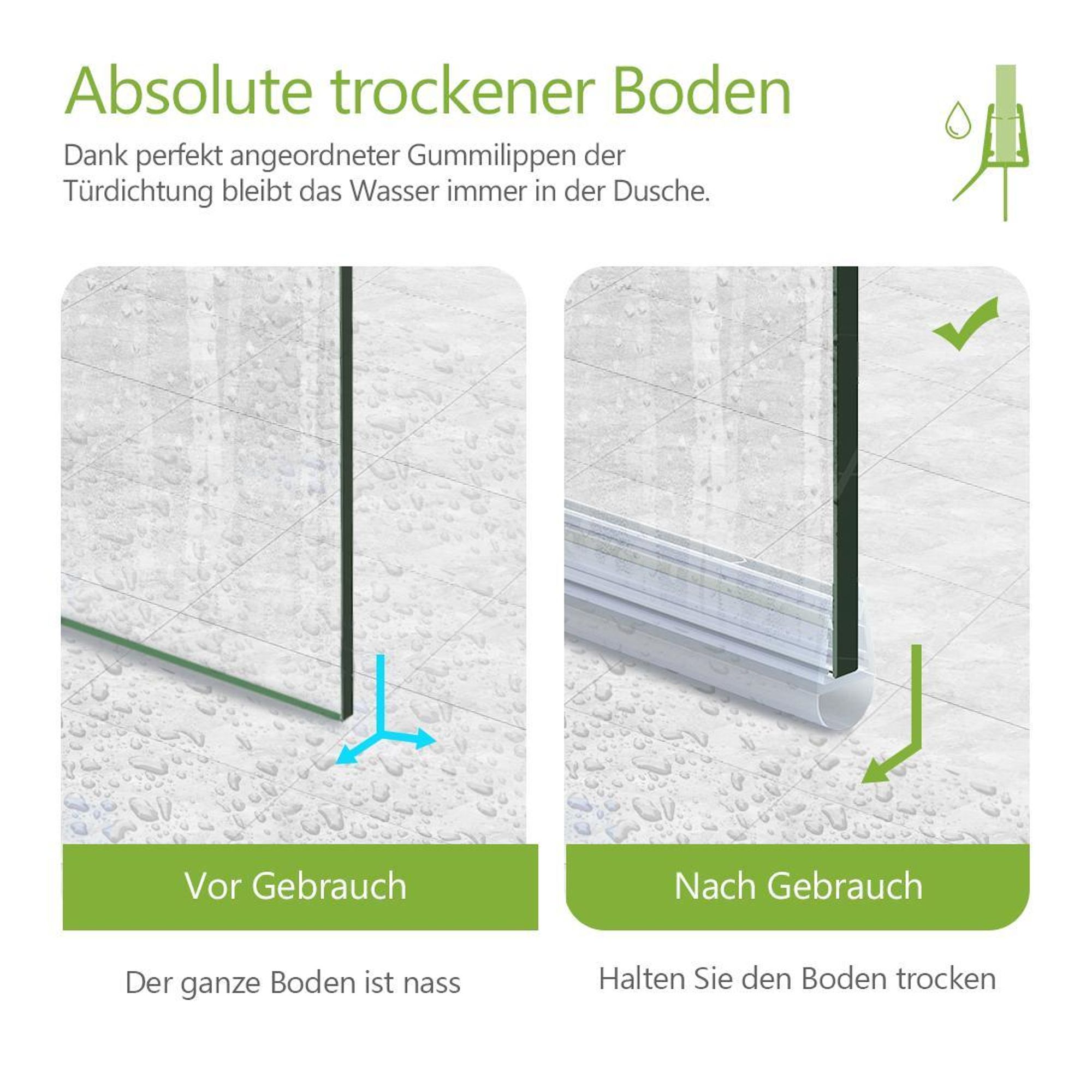 S'AFIELINA Ersatzdichtung Wasserabweiser Duschdichtung Schwallschutz Duschkabine Bad 7-8mm Glas 80cm