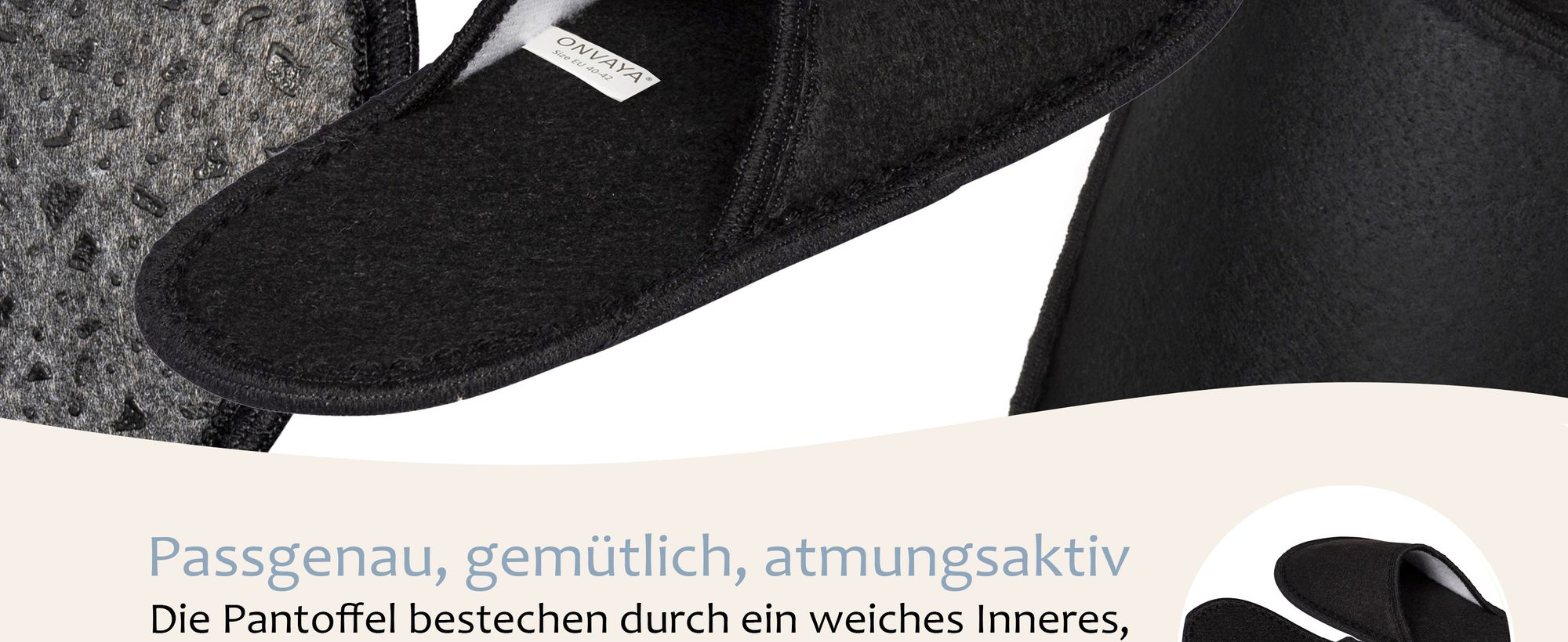 ONVAYA® ABS Gästepantoffel | Schwarz | 6er Set | Antirutsch Sohle | Hausschuhe | Filzpantoffel | Gr. 36-45 Gästehausschuhe