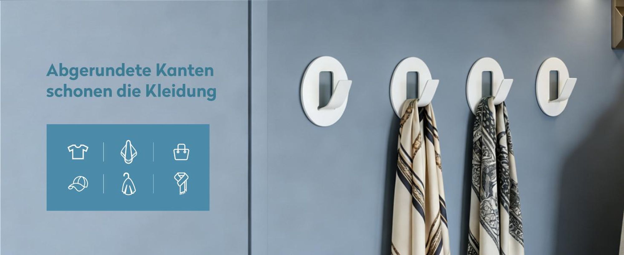 doporro Klebehaken extra stark aus Aluminium, Haken selbstklebend, Handtuchhalter ohne Bohren, Wandhaken selbstklebend, 4 Stück, Weiß, Stalo-16