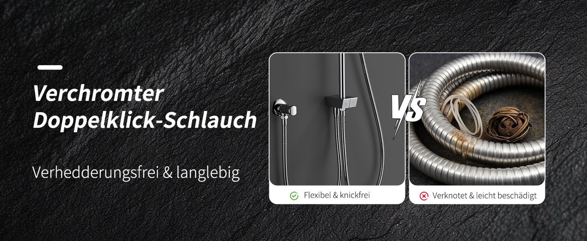 Homelody Duschsystem ohne Armatur, Duschset Duschsäule mit 28*18cm eckige kopfbrause & Handbrause mit Wasserstopp-Taste, 3 Strahlarten, Chrom