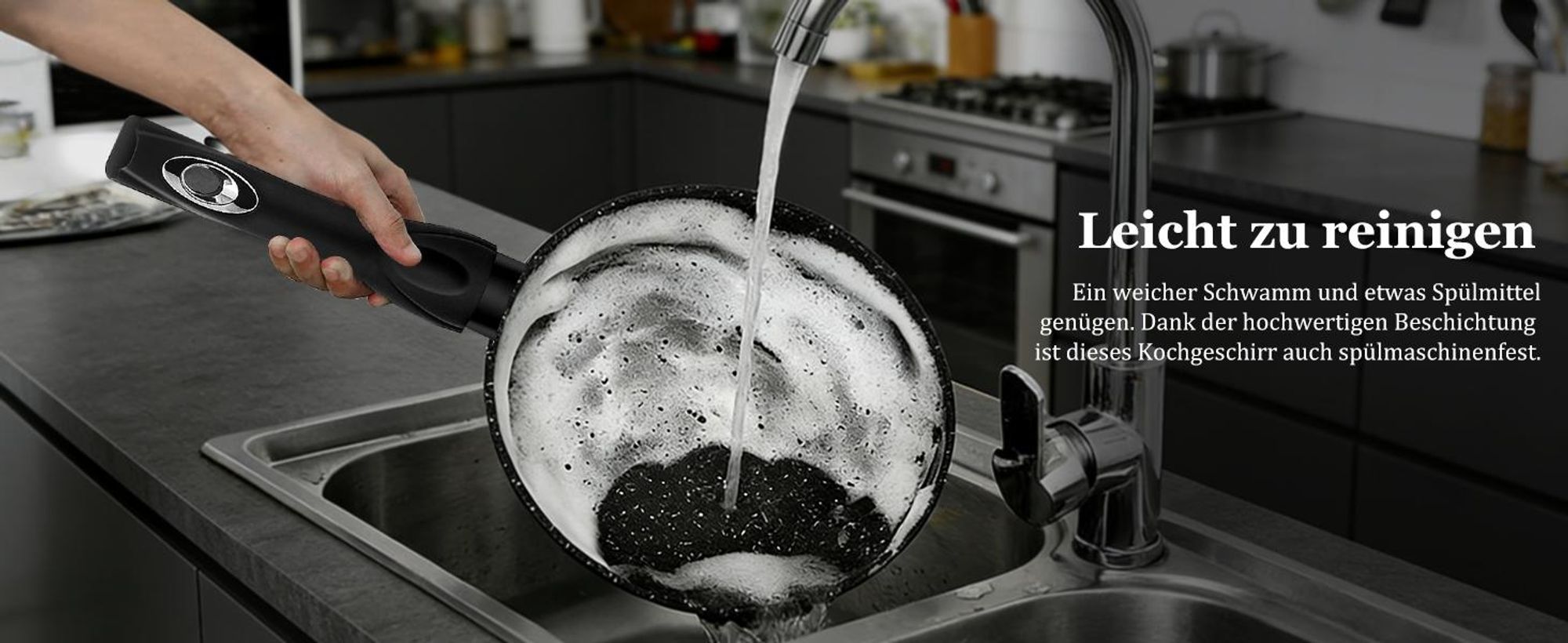 HOMELUX 15-Teilig Topfset Kochtopfset Antihaft Topfset Induktion Töpfe, Spülmaschinenfest, Induktions Kochtöpfe Set Töpfe mit Deckel-Schwarz