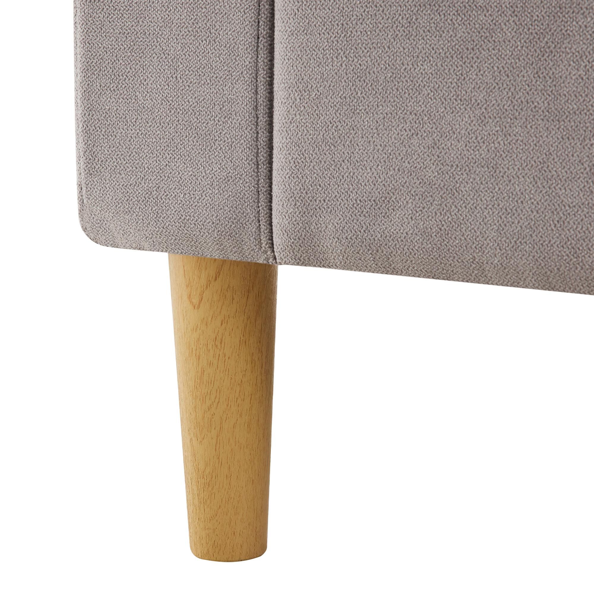 Merax Ecksofa, L-Form Sofa mit Bettkasten, Getränkehalter, 2 Kissen geliefert, Wohnzimmersofa, Couch, Couchgarnitur, Leinen, Hellgrau
