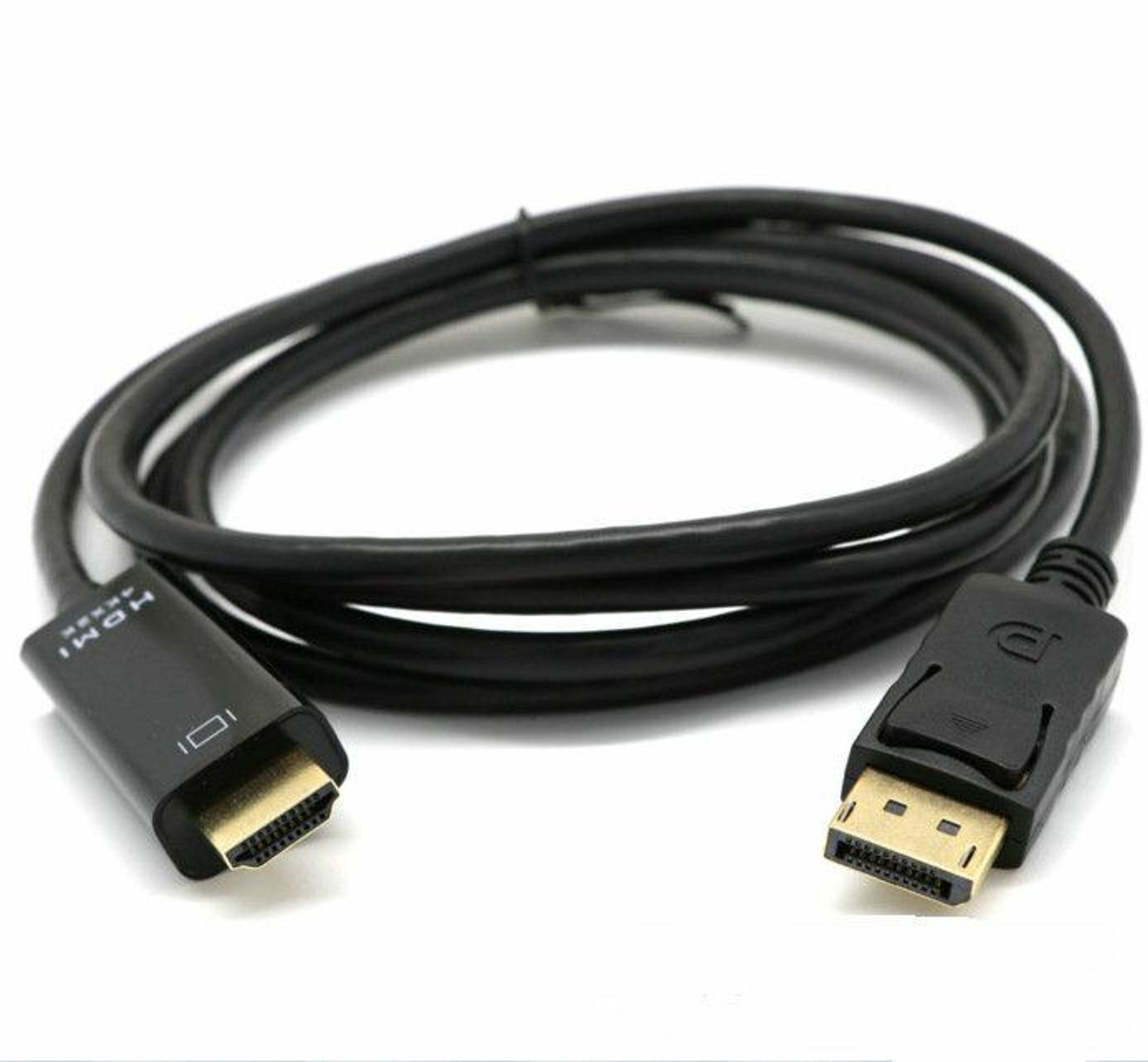 DisplayPort auf HDMI Adapter Kabel 1,8m DP 1.2 HDMI 1.4 4K Full HD 1080p schwarz