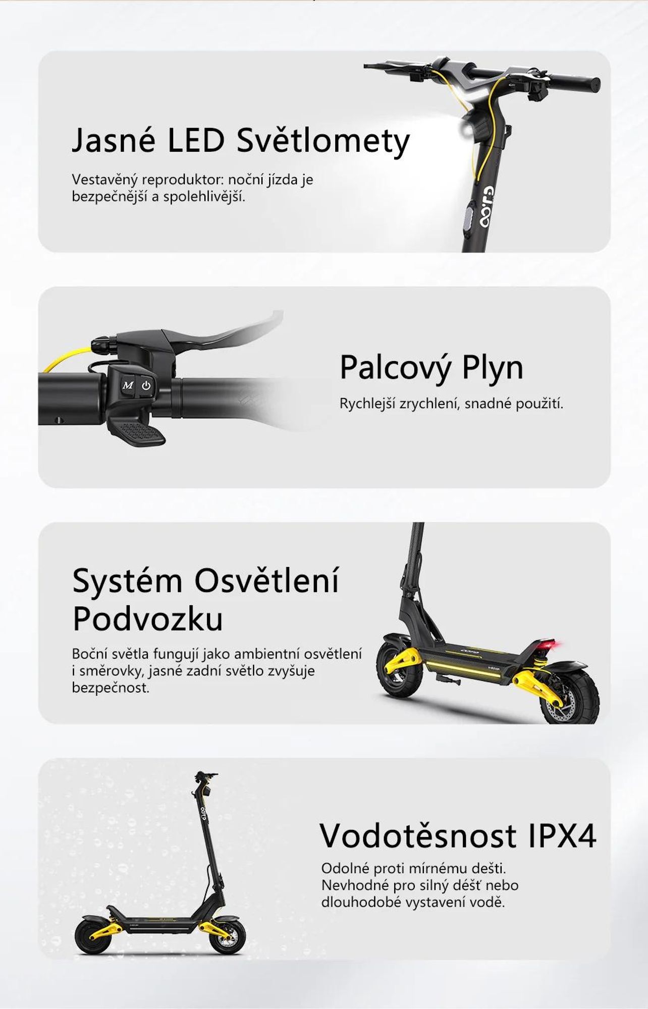 Elektrická Koloběžka OOTD S10 - Motor 1400W Baterie 48V20AH Pneumatiky 10'' Kotoučová Brzda - Černá