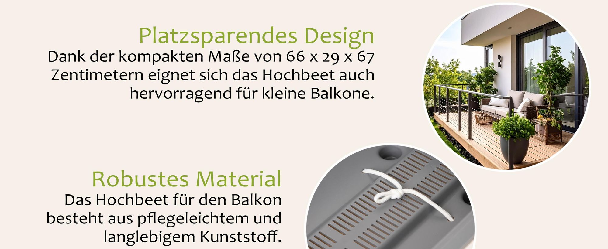 ONVAYA® Hochbeet mit Rollen für den Balkon ǀ 2 Etagen ǀ Innen- und Außentopf ǀ mit Wasserstandsanzeiger & Selbstbewässerungssystem