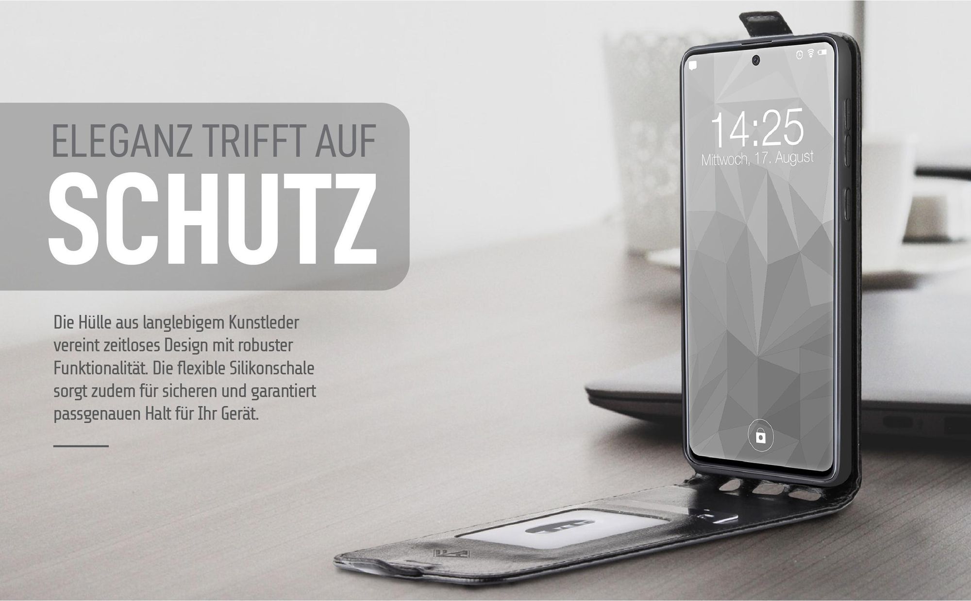 Handytasche in Schwarz für Samsung Galaxy S25 im eleganten Design