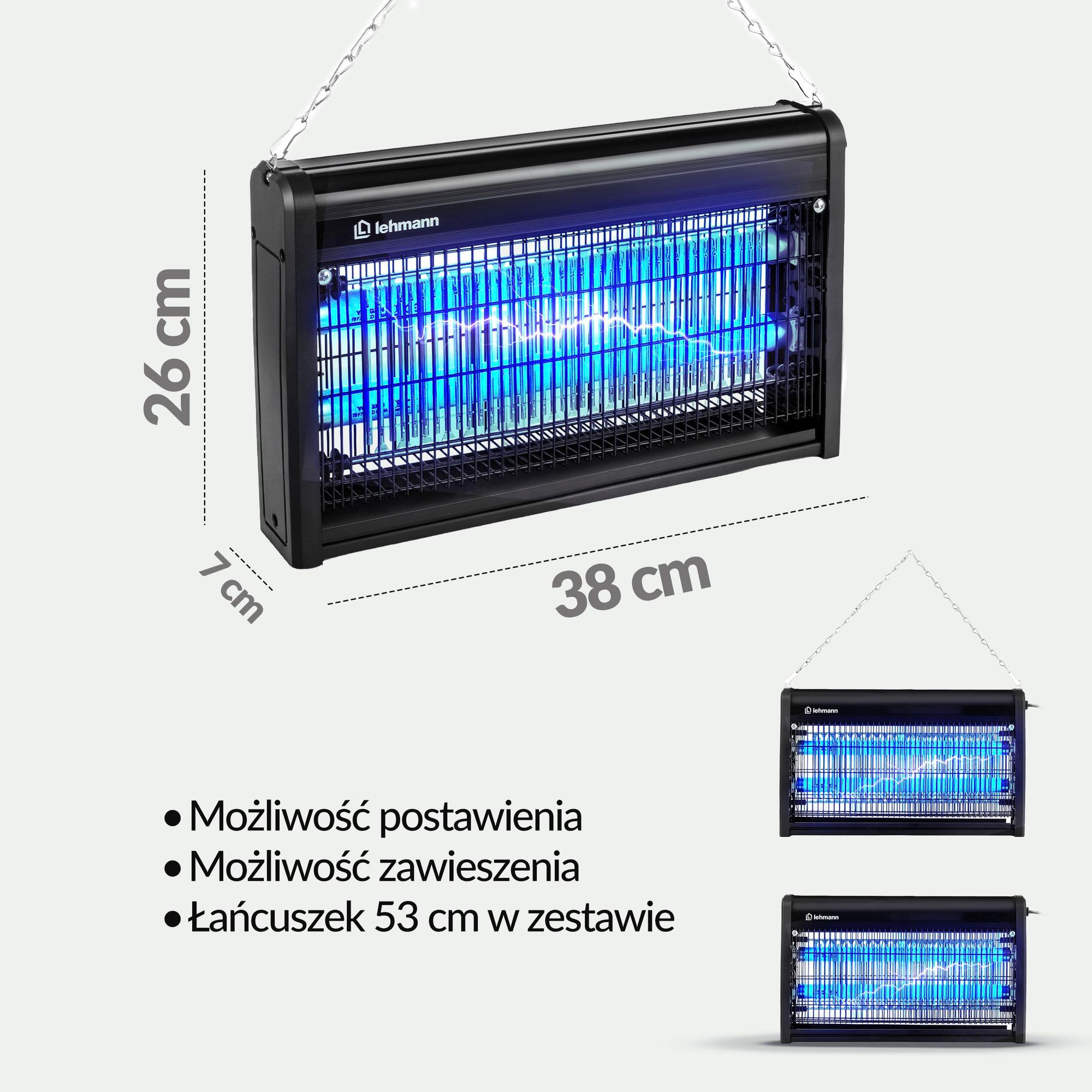 Lampa Owadobójcza Lehmann Na Komary Muchy Osy Ćmy Owady Pułapka Elektryczna + Pilot