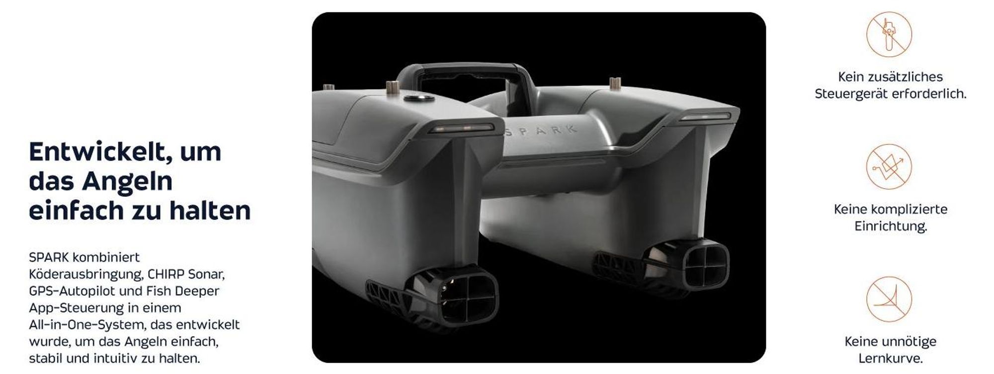 Deeper SPARK Futterboot mit CHIRP Sonar & GPS-Autopilot – smartes Angelboot für Karpfenangler