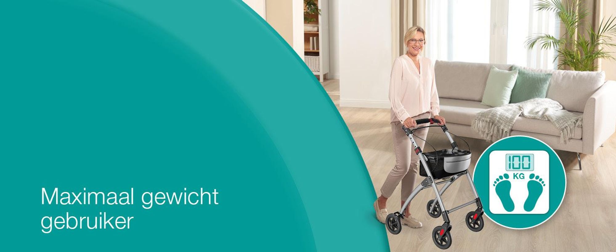 ELONEO Woonrolstoel, 54 cm breed, opvouwbaar en lichtgewicht, inclusief dienblad en stoffen mand. Smalle rolstoel voor binnenshuis, inklapbaar, zilverkleurig