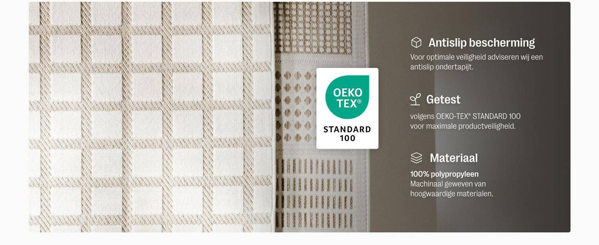 benuta tapijt voor binnen en buiten Kaleo Crème/Beige 70x200 cm Tapijt woonkamer Buitentapijt Loper Modern Korte pool Scandinavisch