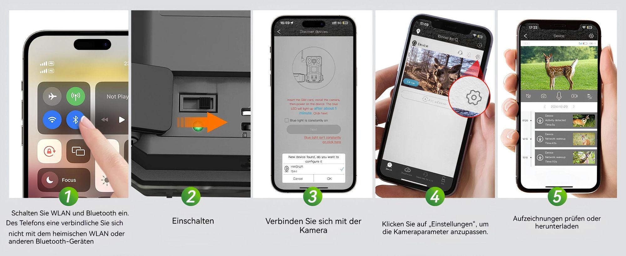 Usogood 4G LTE Wildkamera mit SIM Karte Solar, 2K Video Wildtierkamera mit Handyübertragung APP, GPS, Nachtsicht, 0.2s Auslöser