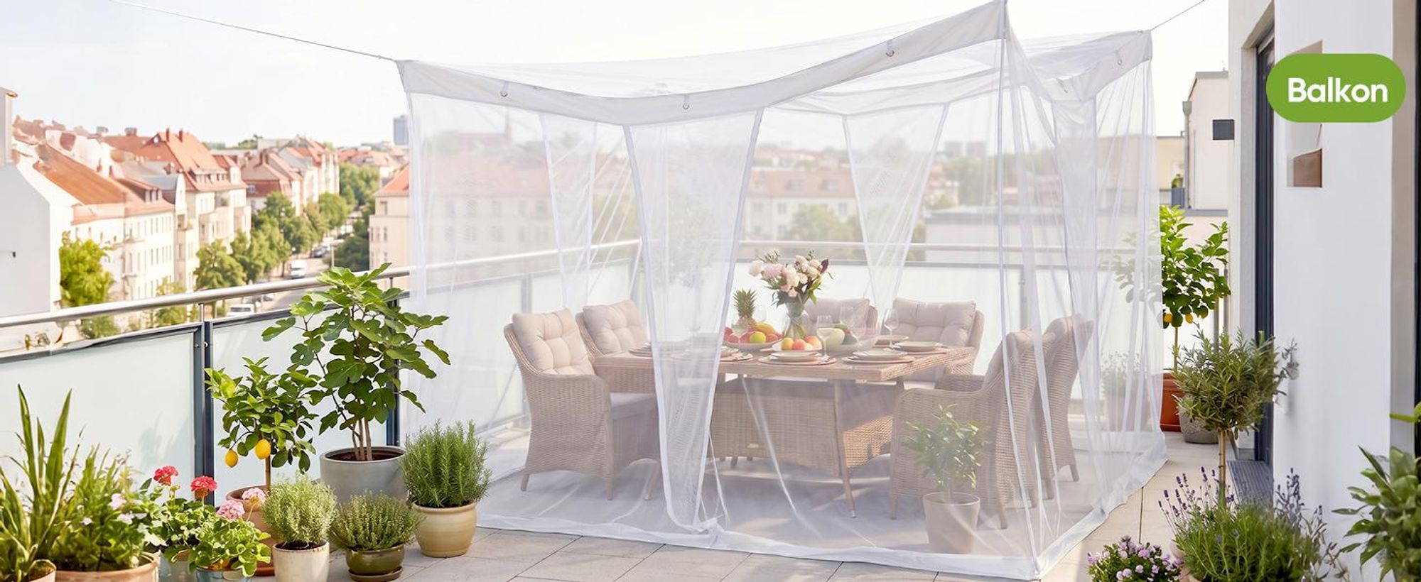 Sekey Moskitonetz Pavillon 3,5x2,5x2,5m Insektenschutz Garten Outdoor Balkon Fliegennetz für Pergola Garten groß Mückenschutz stabil