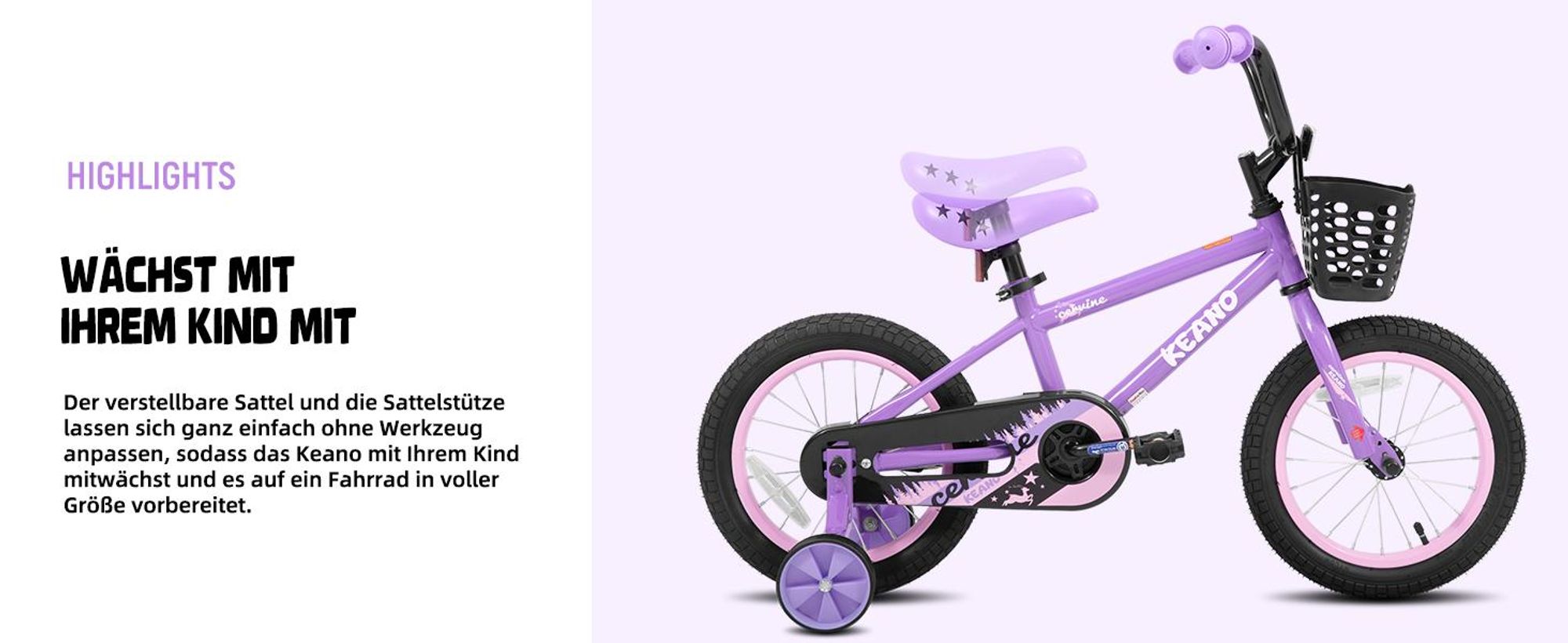 Joystar 16 Zoll-Kinderfahrrad für Jungen und Mädchen im Alter von 3 bis 8 Jahren, Kindergeschenk mit Stützrädern, Korb, geschlossenem Kettenschutz