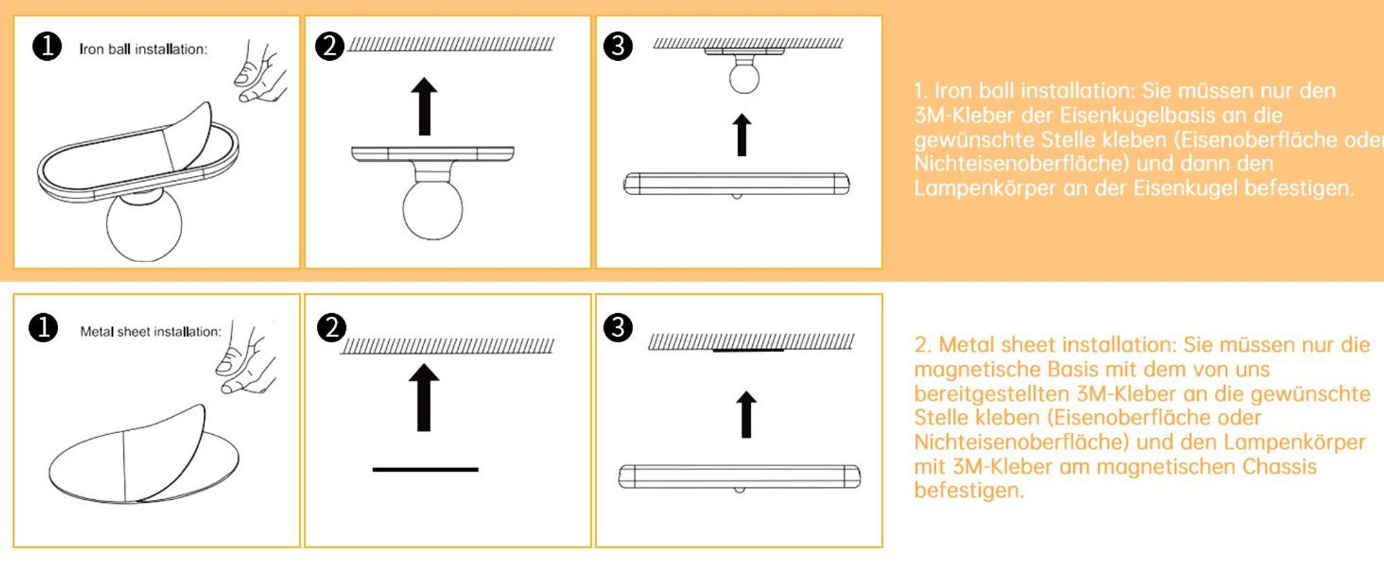 ZMH Wandleuchte LED mit Bewegungsmelder Wandstrahler Touch Dimmbar USB Batteriebetrieben Lampe 360°Drehbar für Spiegel Ohne Stromanschluss