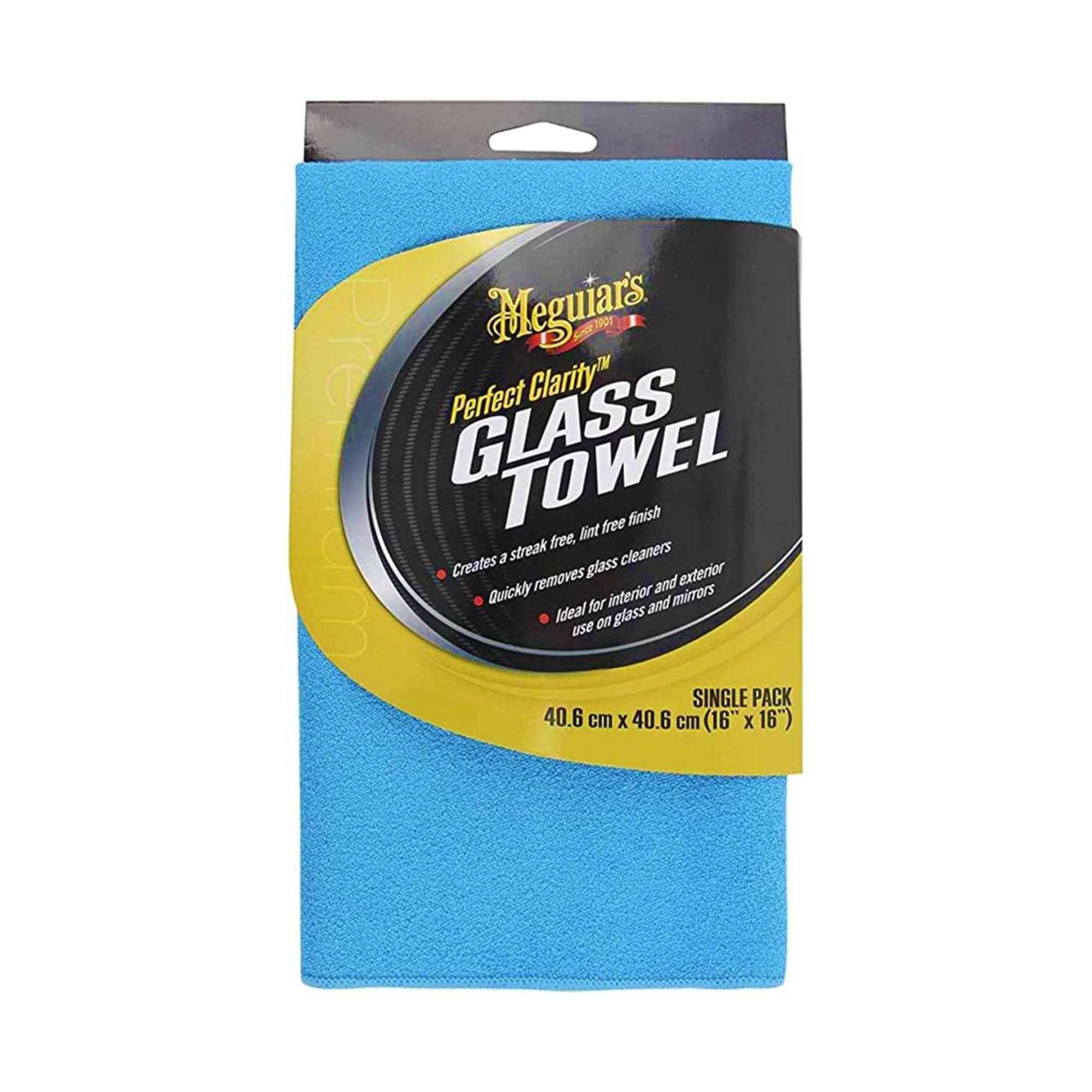 Meguiar's® Perfect Clarity Glass Towel, Glasreinigungstuch 40 cm x 40 cm Blau