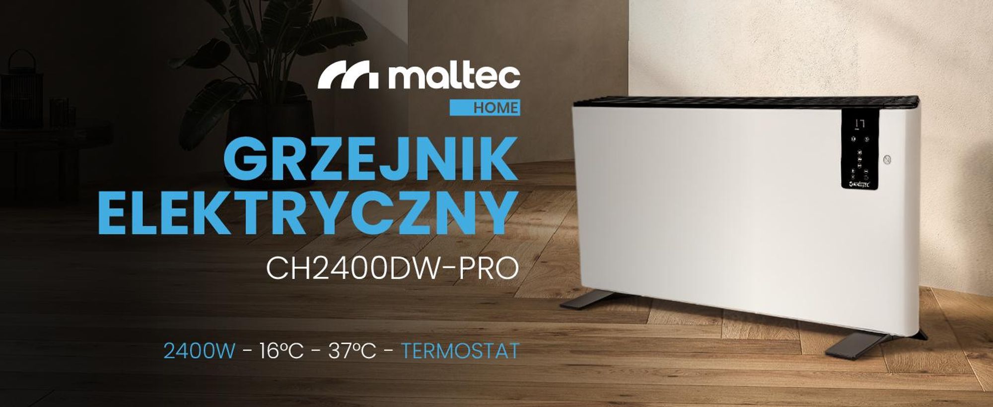 Elektryczny grzejniko konwektorowy z tygodniowym programem i zdalnym sterowaniem