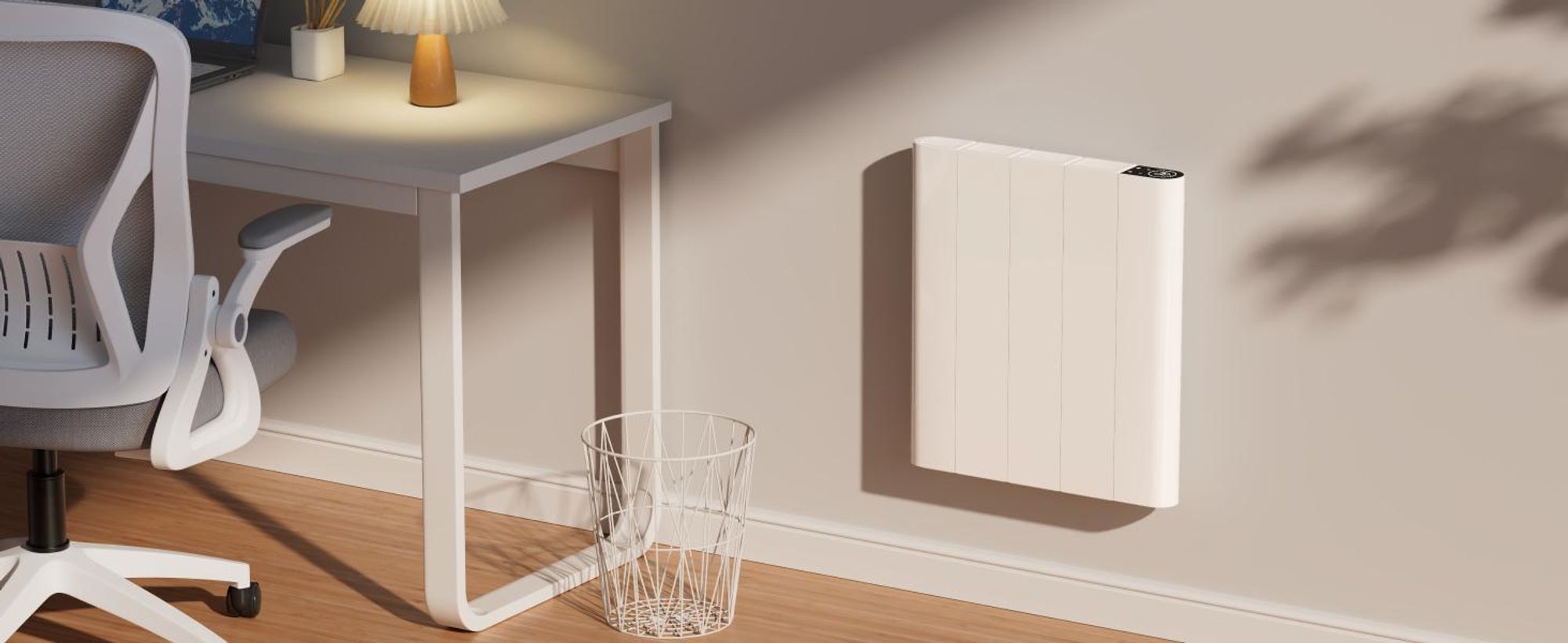 EMKE® Elektroheizung 700W Elektro Konvektor 453x500x60mm mit WIFI und Alexa-Sprachsteuerung, Standgerät & Wandmontage Elektroheizkörper ohne Heizstab