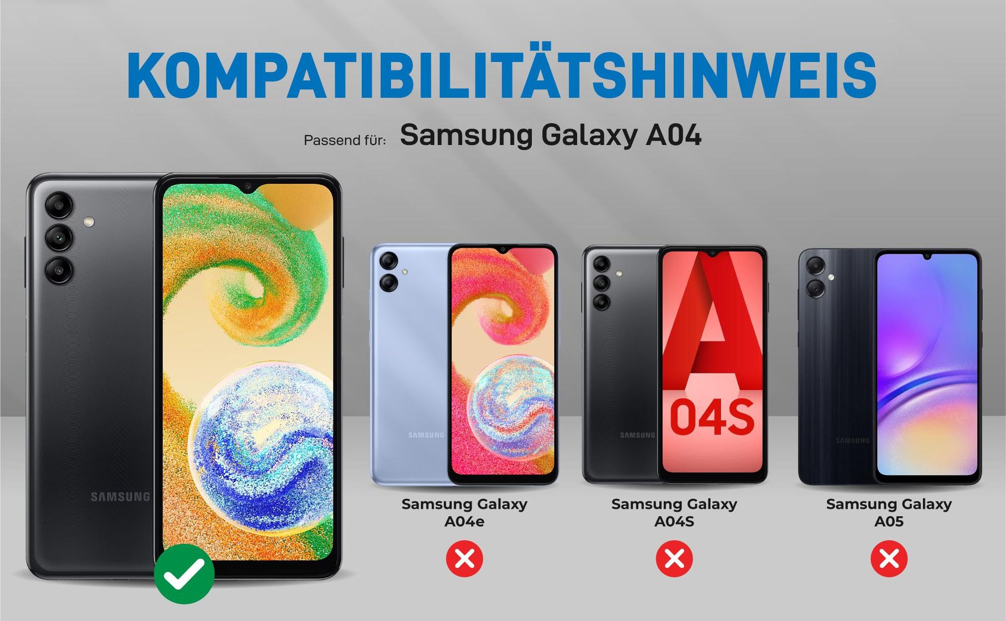 Kompatibilitätshinweise Hülle für Samsung Galaxy A04