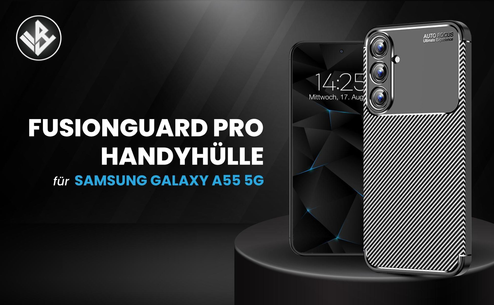 Schwarze ergonomische Schutzhülle für das Samsung Galaxy A55 5G