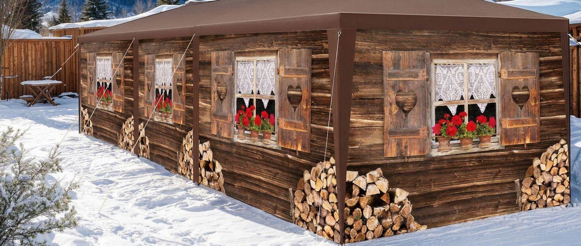 tectake® Pavillon Almchalet in 2 Größen, im Steckystem
