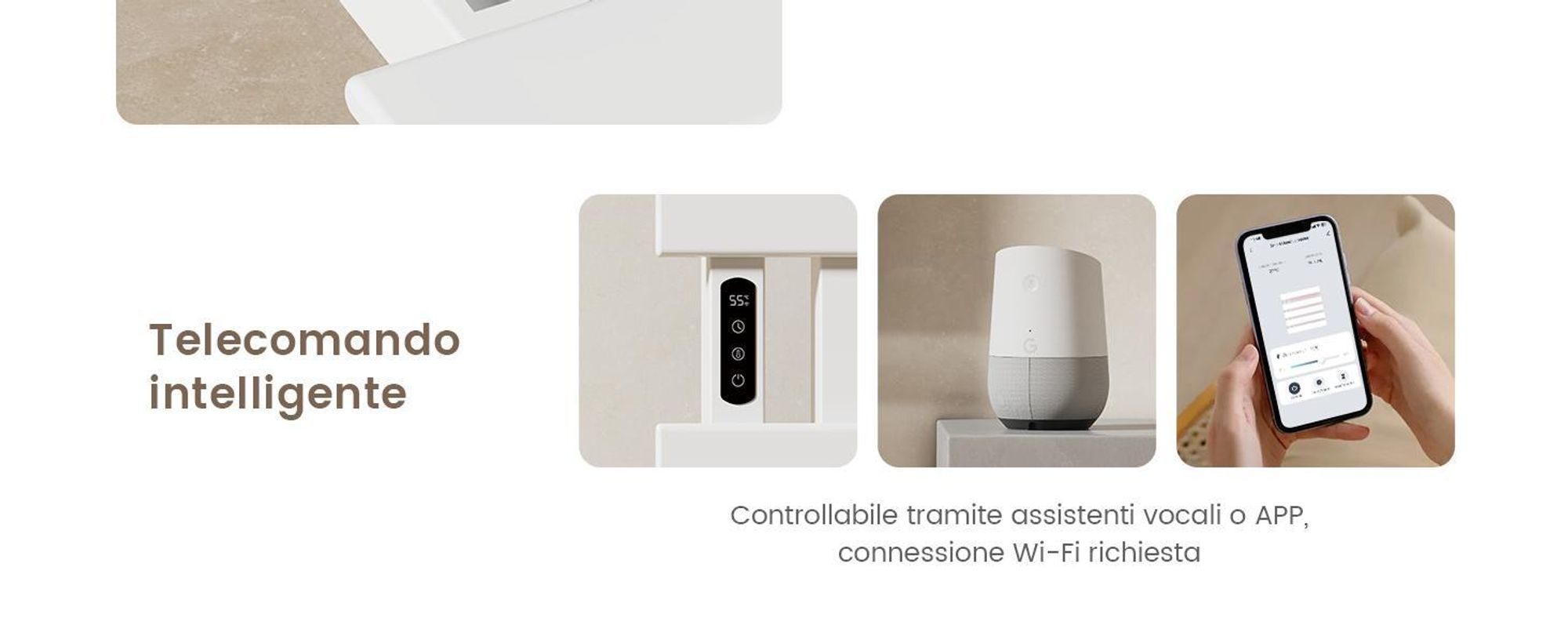 EMKE Scaldasalviette elettrico 1300X500mm 440W bianco, intelligente WiFi App, touch LCD, Timer 1-9H, IPX5