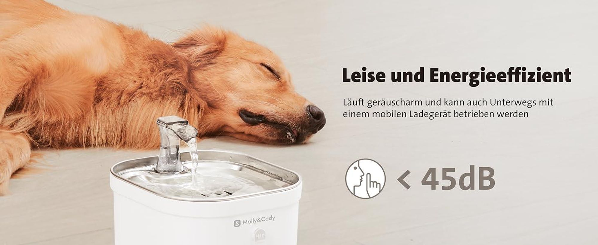 Molly&Cody Spring Trinkbrunnen 2L Haustier Wasserspender Automatischer Trinkbrunnen Trinknapf für Katzen & Hunde