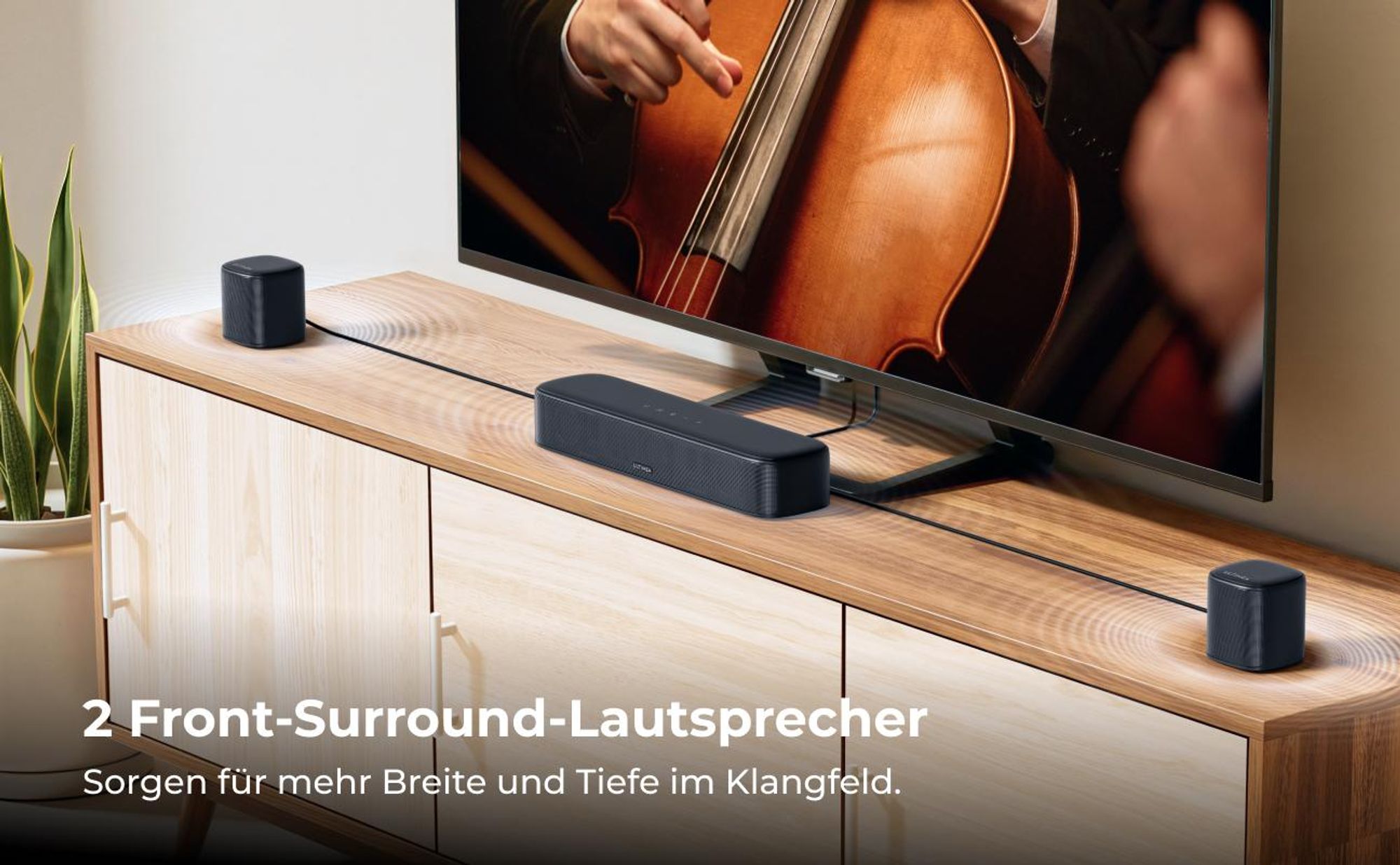 ULTIMEA 7.1ch Soundbar mit Subwoofer für TV, Surround Sound System für Heimkino, 4 Surround Lautsprechern, HDMI ARC, App Steuerung, Aura S4T