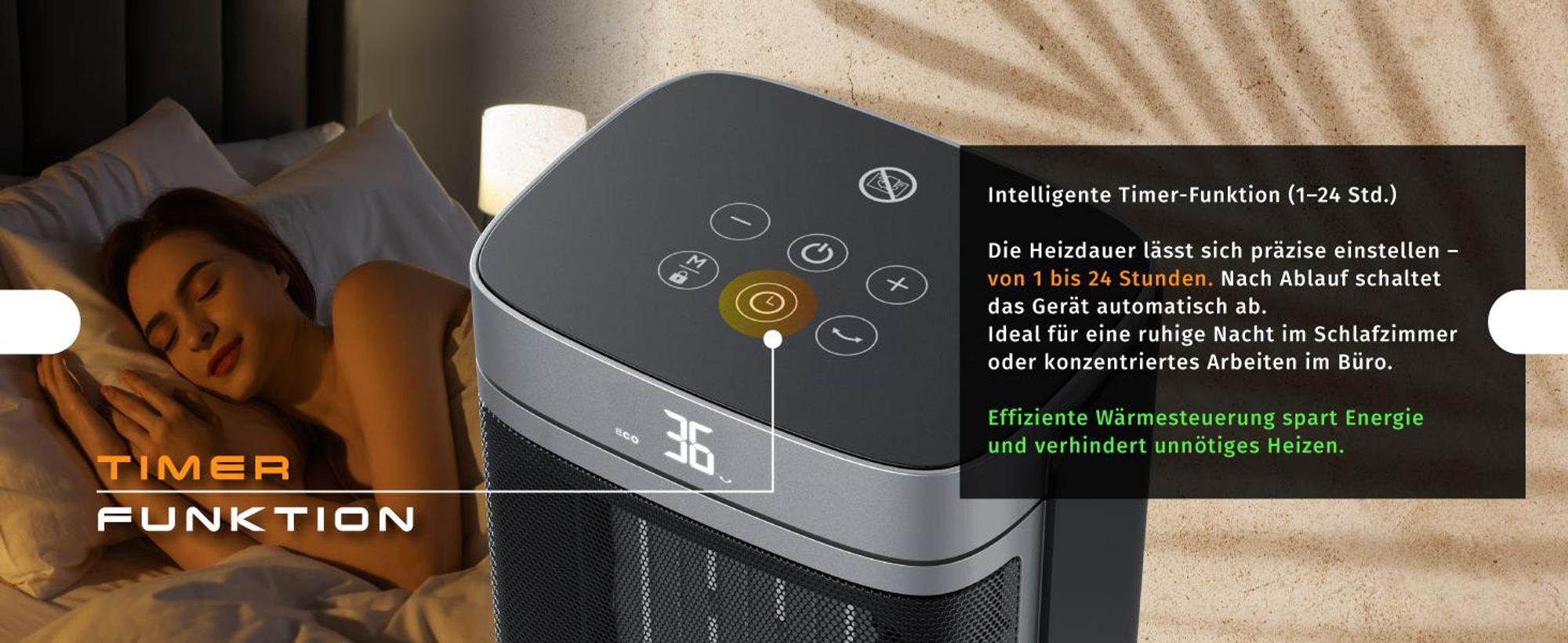 Brandson Heizlüfter energiesparend, Keramik Heizgerät, Oszillation, Timer, Fernbedienung, kompakt, 1500 W, Preisträger 2025, GS , Thermostat, Überhitzungsschutz