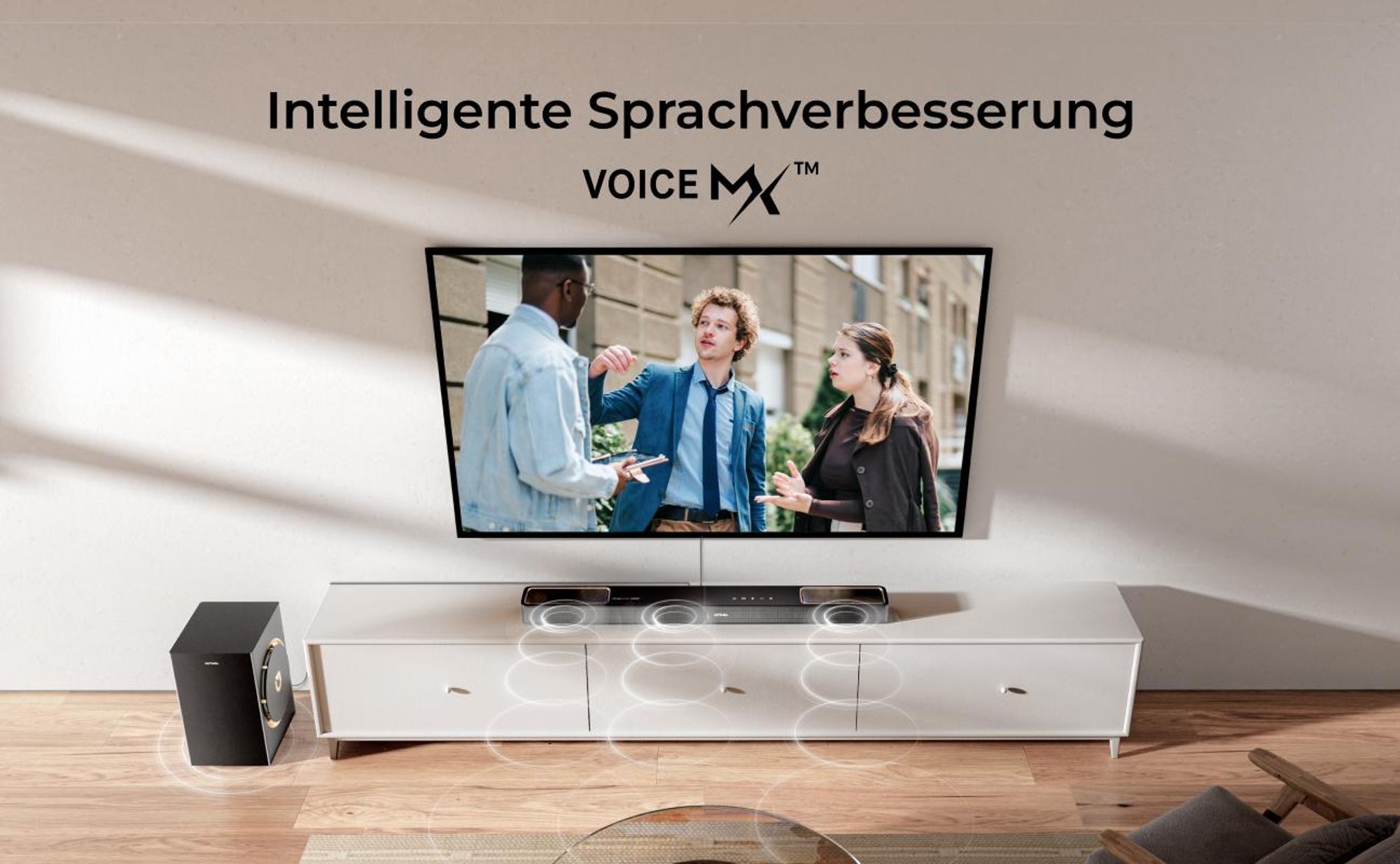 ULTIMEA 3.1.2-Kanal Soundbar mit Dolby Atmos, Surround-System für Fernseher mit 6,5-Zoll Subwoofer, Bluetooth 5.4, HDMI eARC, 360W, Skywave F30 Boom