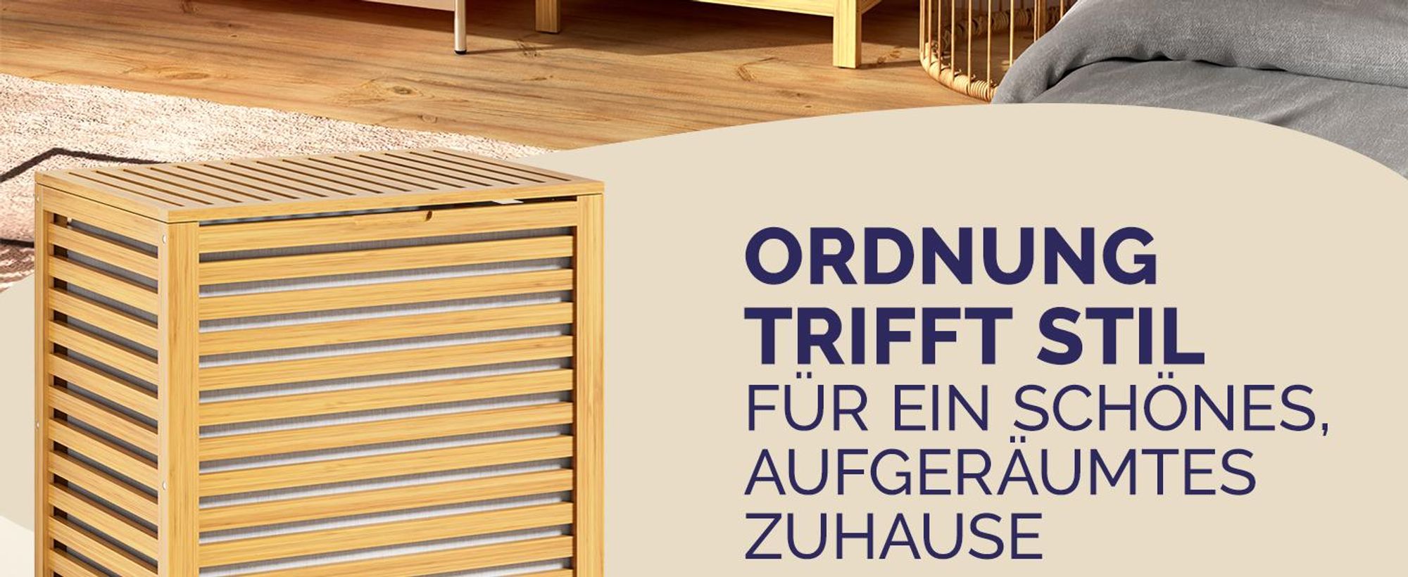 CASARIA® Wäschekorb mit Deckel Bambus Holz 70L Groß Wäschesammler Wäschesack Herausnehmbar Baumwolle 62x51x36cm Schmal Wäschebox Wäschetonne Badzimmer